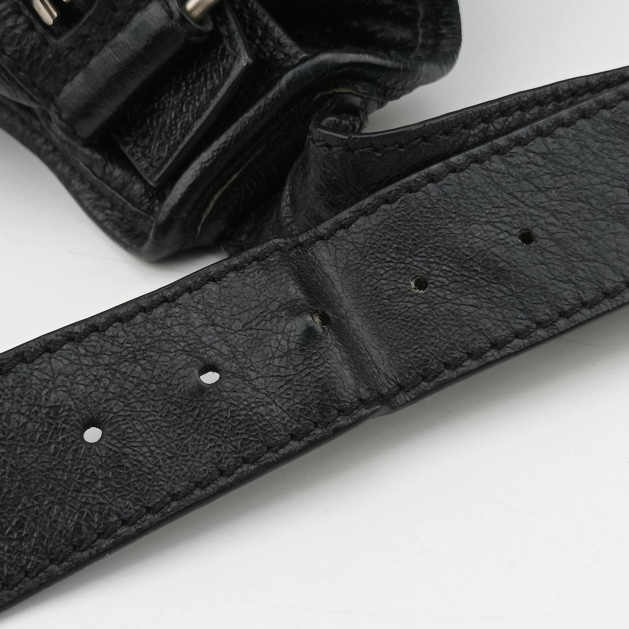 Pre-owned Balenciaga Classic Neo Lift  Black Lambskin 341628 bum bag/waist bag | stylenewstar