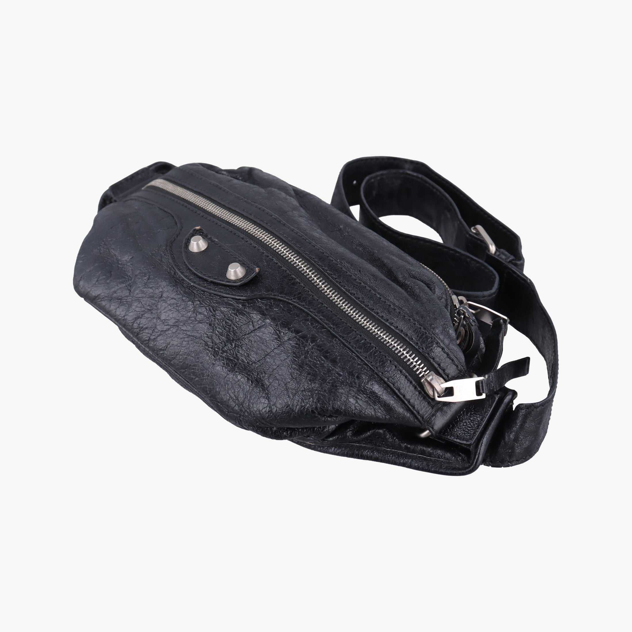 Pre-owned Balenciaga Classic Neo Lift  Black Lambskin 341628 bum bag/waist bag | stylenewstar