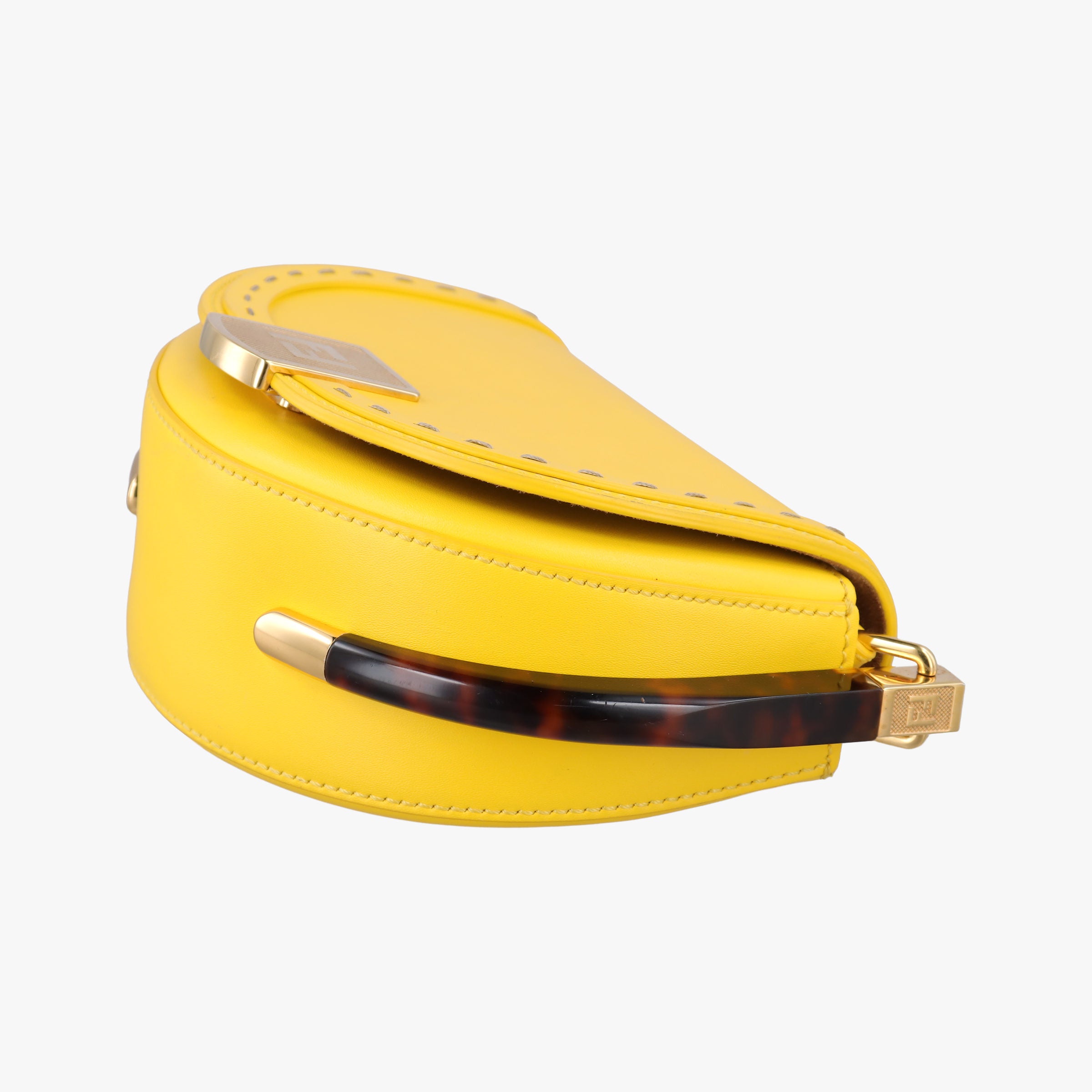 Pre-owned Fendi Moonlight Yellow Leather 8BT346 shoulderbag | stylenewstar