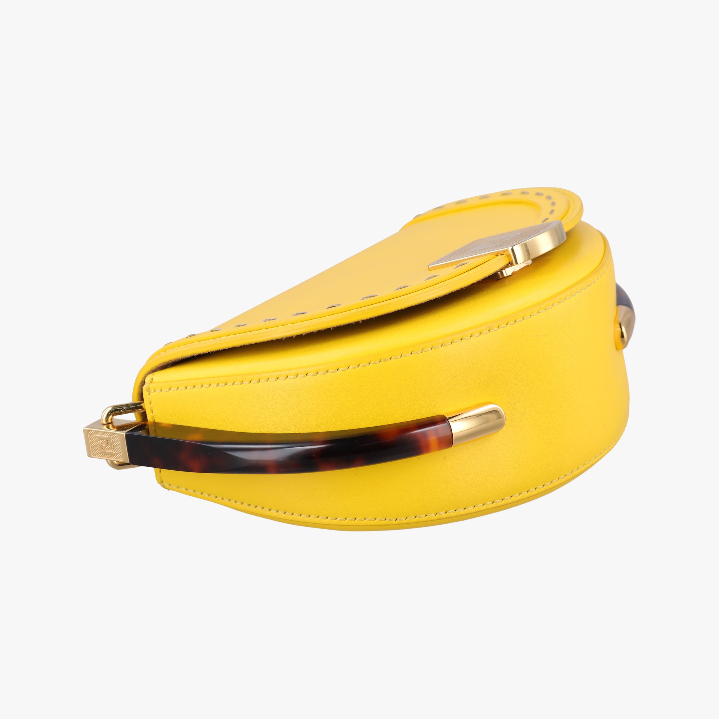 Pre-owned Fendi Moonlight Yellow Leather 8BT346 shoulderbag | stylenewstar