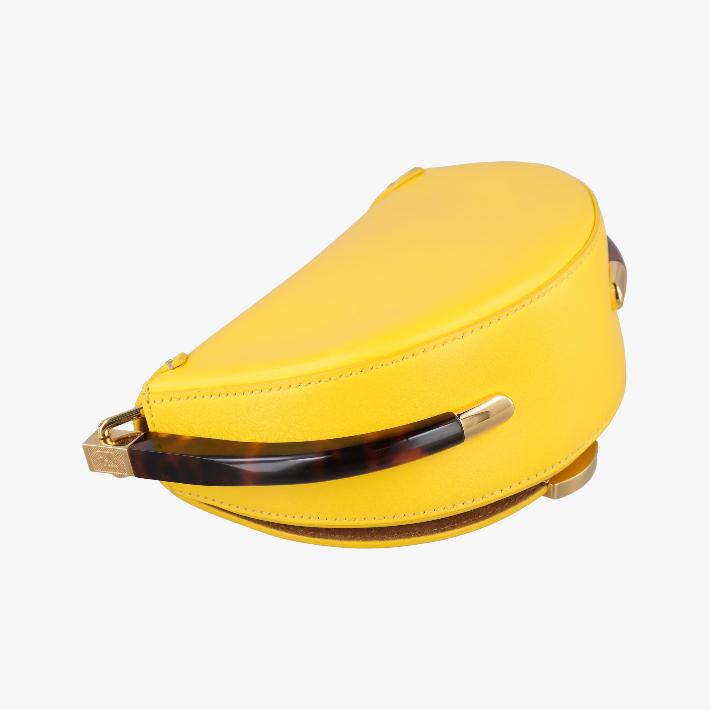 Pre-owned Fendi Moonlight Yellow Leather 8BT346 shoulderbag | stylenewstar