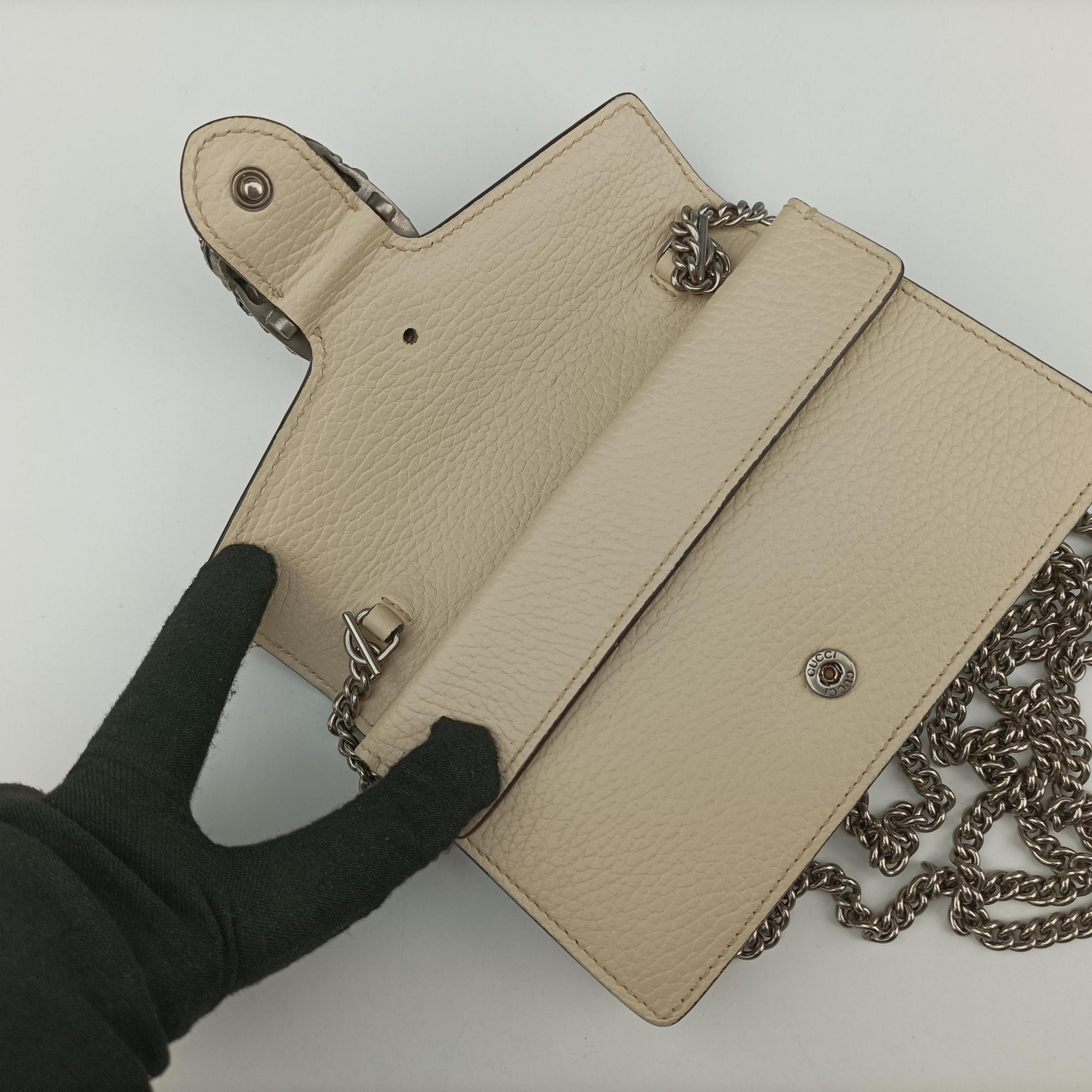 Pre-owned Gucci Dionysus White Leather 476432 shoulderbag | stylenewstar
