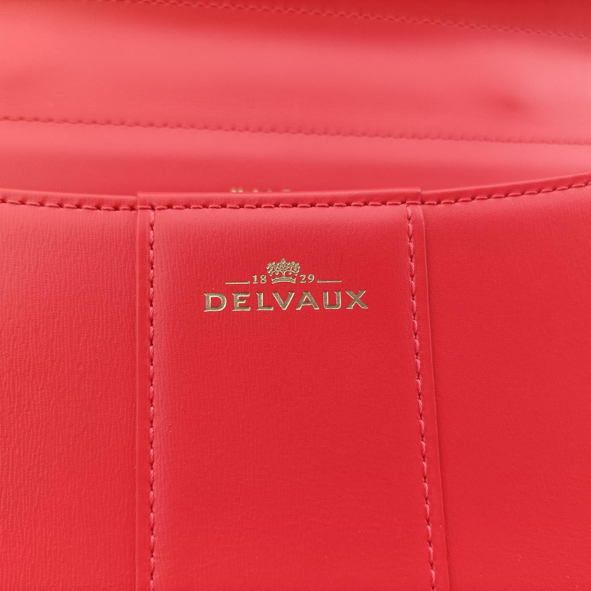 Secondhand Delvaux Brillon MM Red leather  handbag | stylenewstar