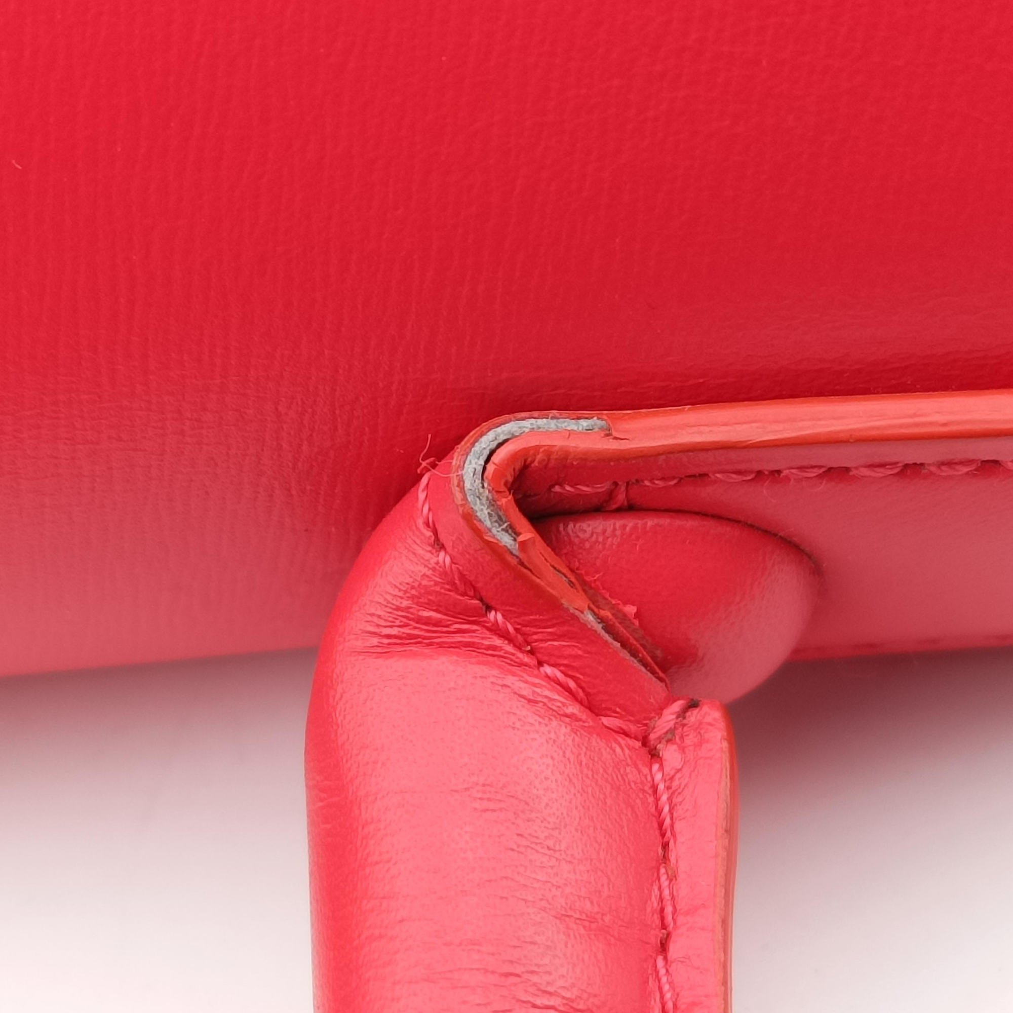 Secondhand Delvaux Brillon MM Red leather  handbag | stylenewstar