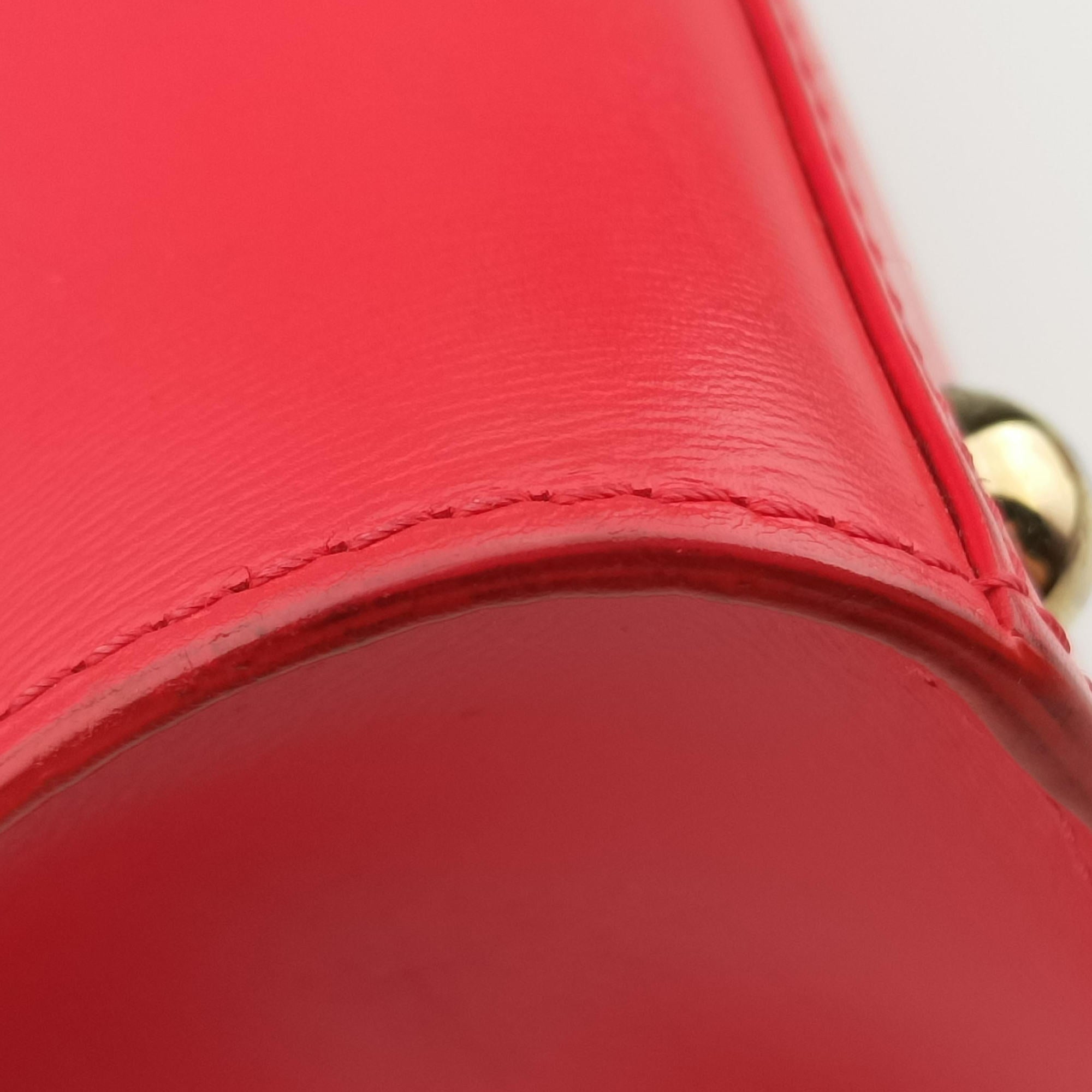 Secondhand Delvaux Brillon MM Red leather  handbag | stylenewstar