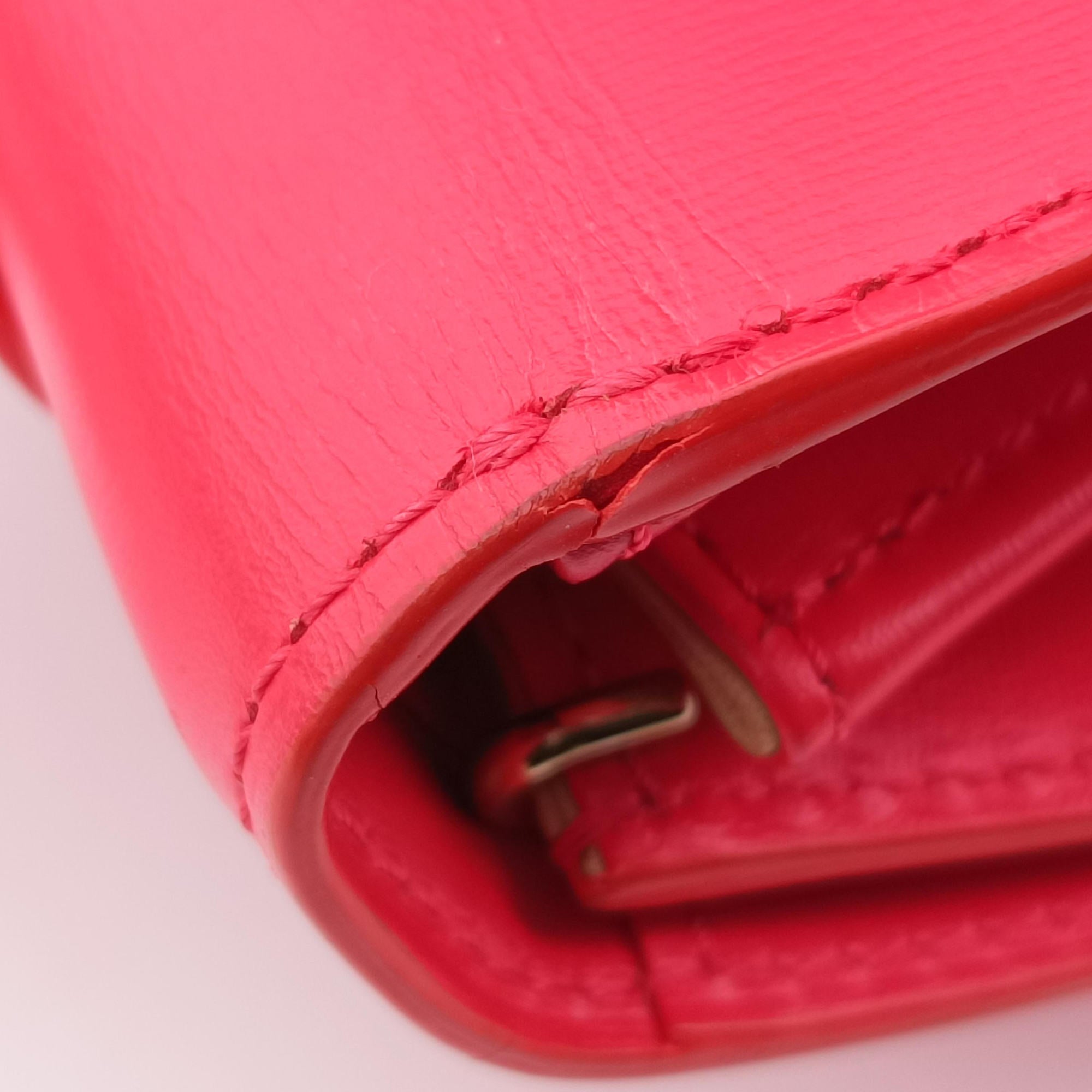 Secondhand Delvaux Brillon MM Red leather  handbag | stylenewstar