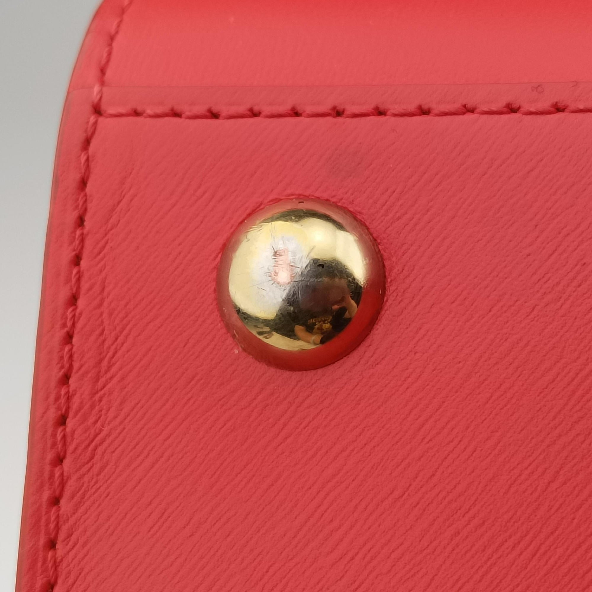 Secondhand Delvaux Brillon MM Red leather  handbag | stylenewstar