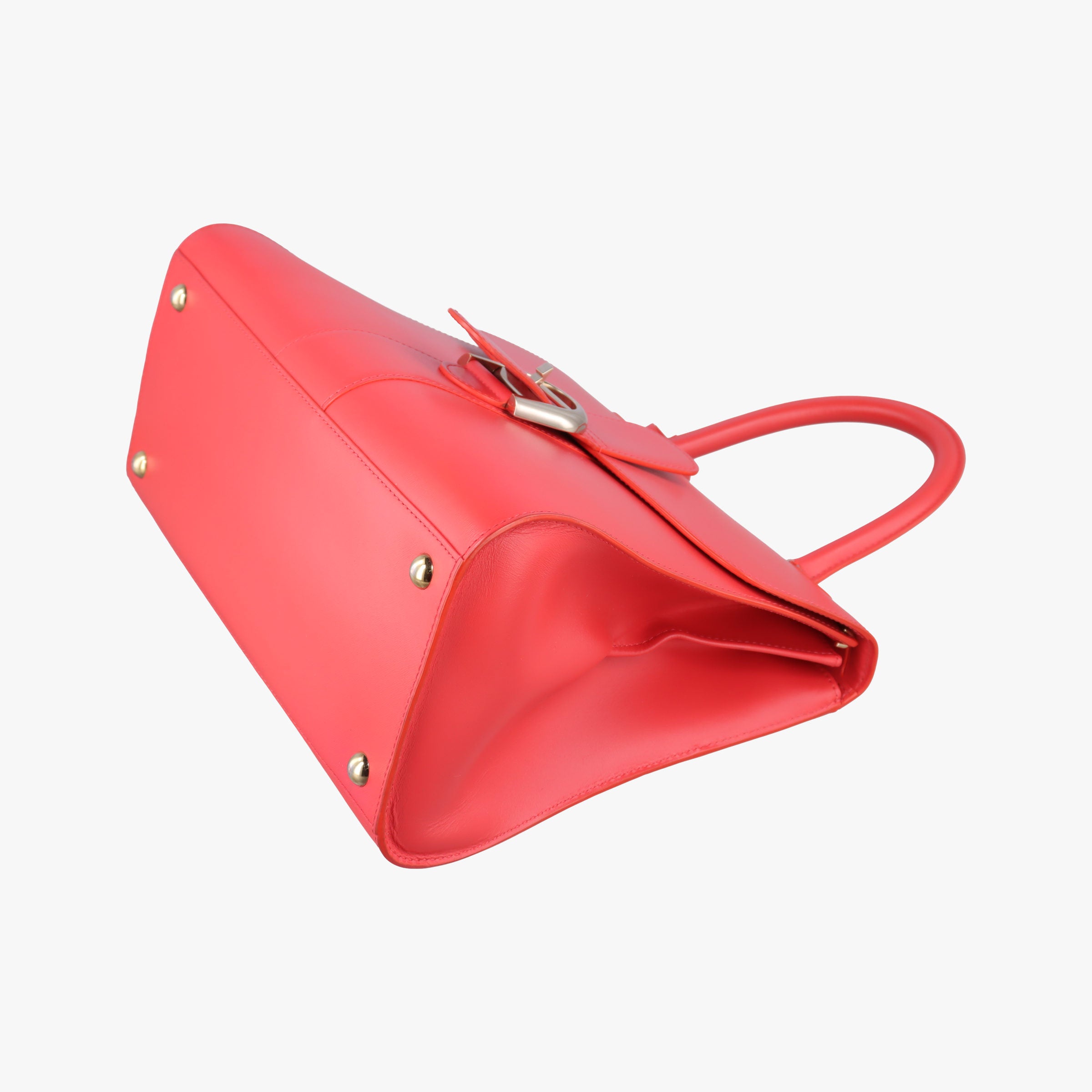 Secondhand Delvaux Brillon MM Red leather  handbag | stylenewstar