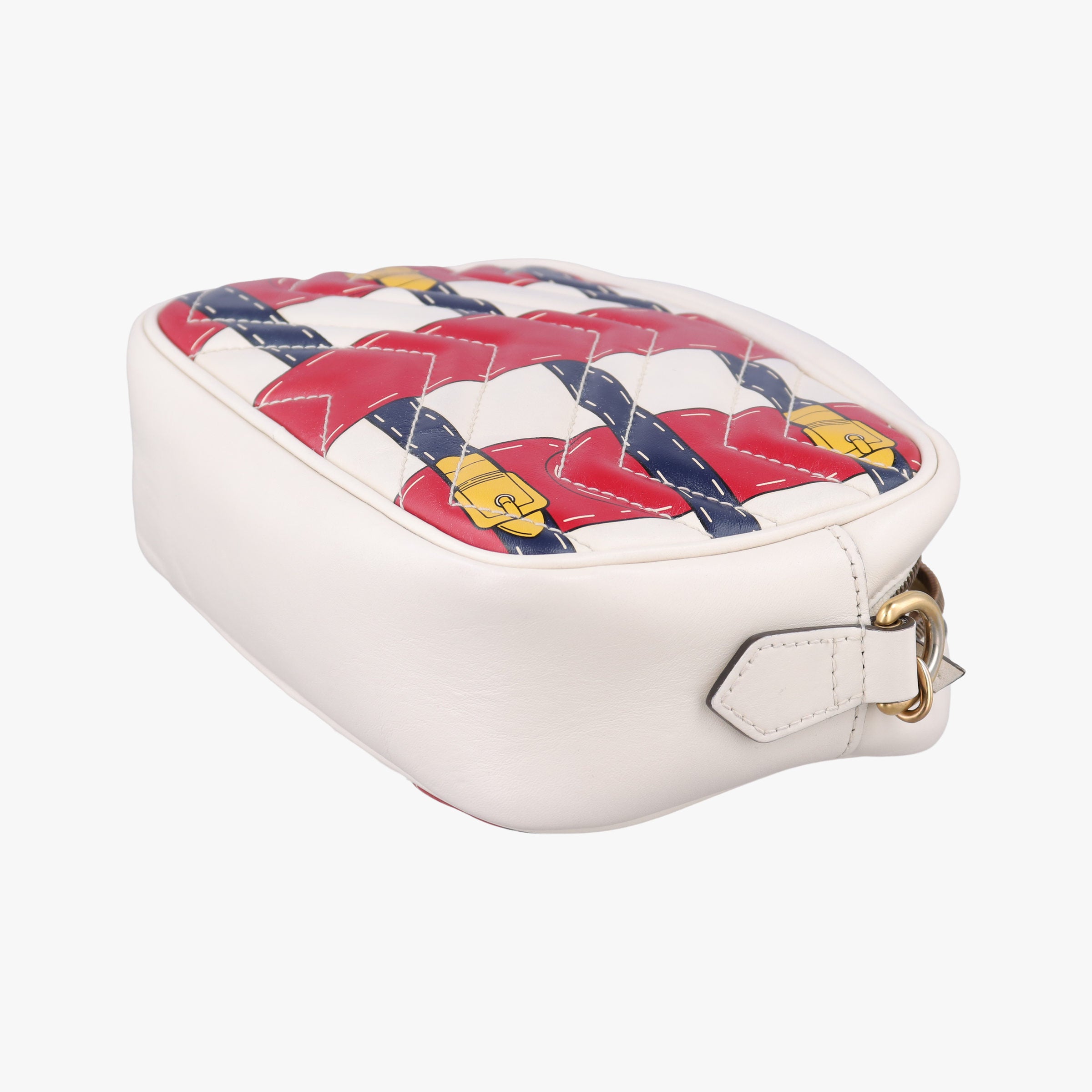 Pre-owned Gucci GG Marmont White × MultiColor Leather 448065 shoulderbag | stylenewstar