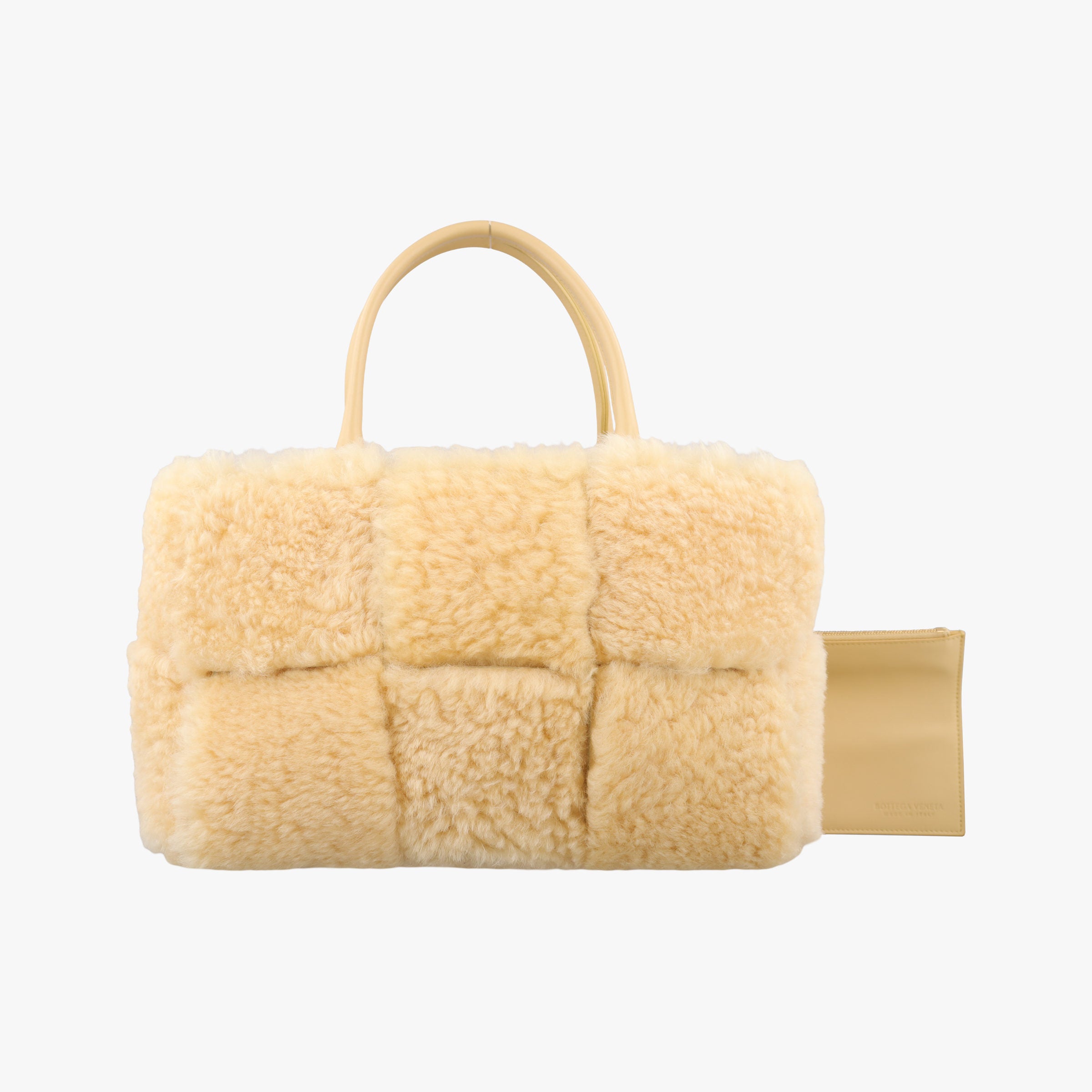 Secondhand Bottega Veneta Sac Cabas Arco Yellow Lambswool  handbag | stylenewstar