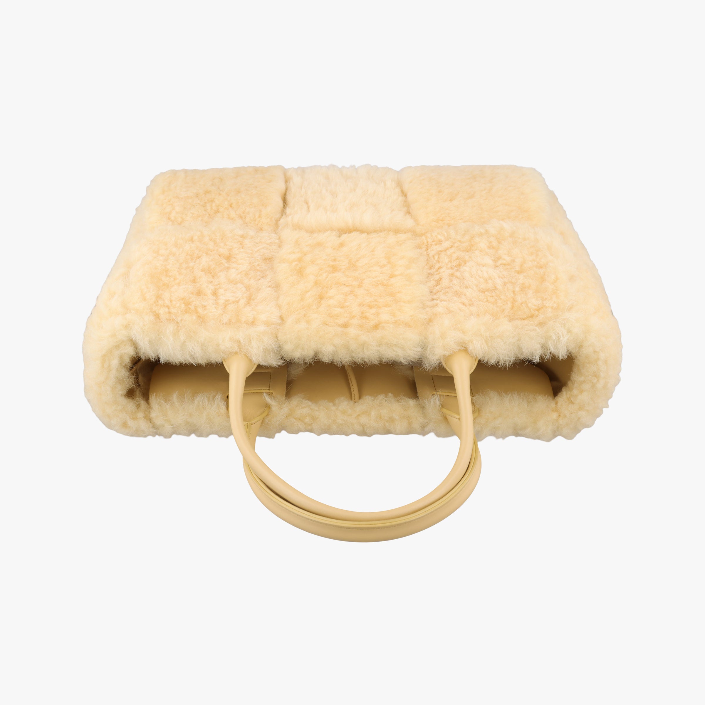 Secondhand Bottega Veneta Sac Cabas Arco Yellow Lambswool  handbag | stylenewstar