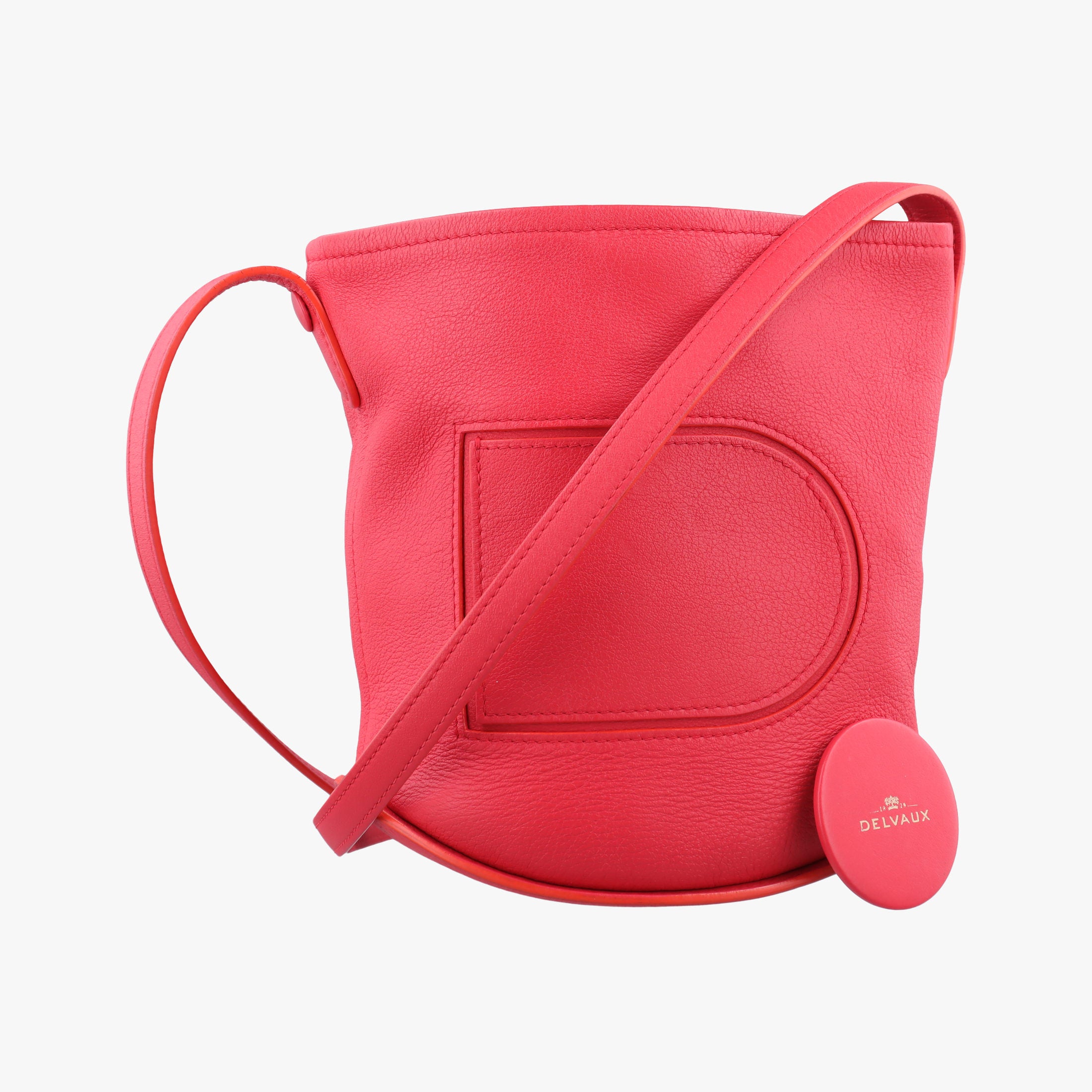 Vintage Delvaux Pin Mini Bucket Red Leather  shoulderbag | stylenewstar