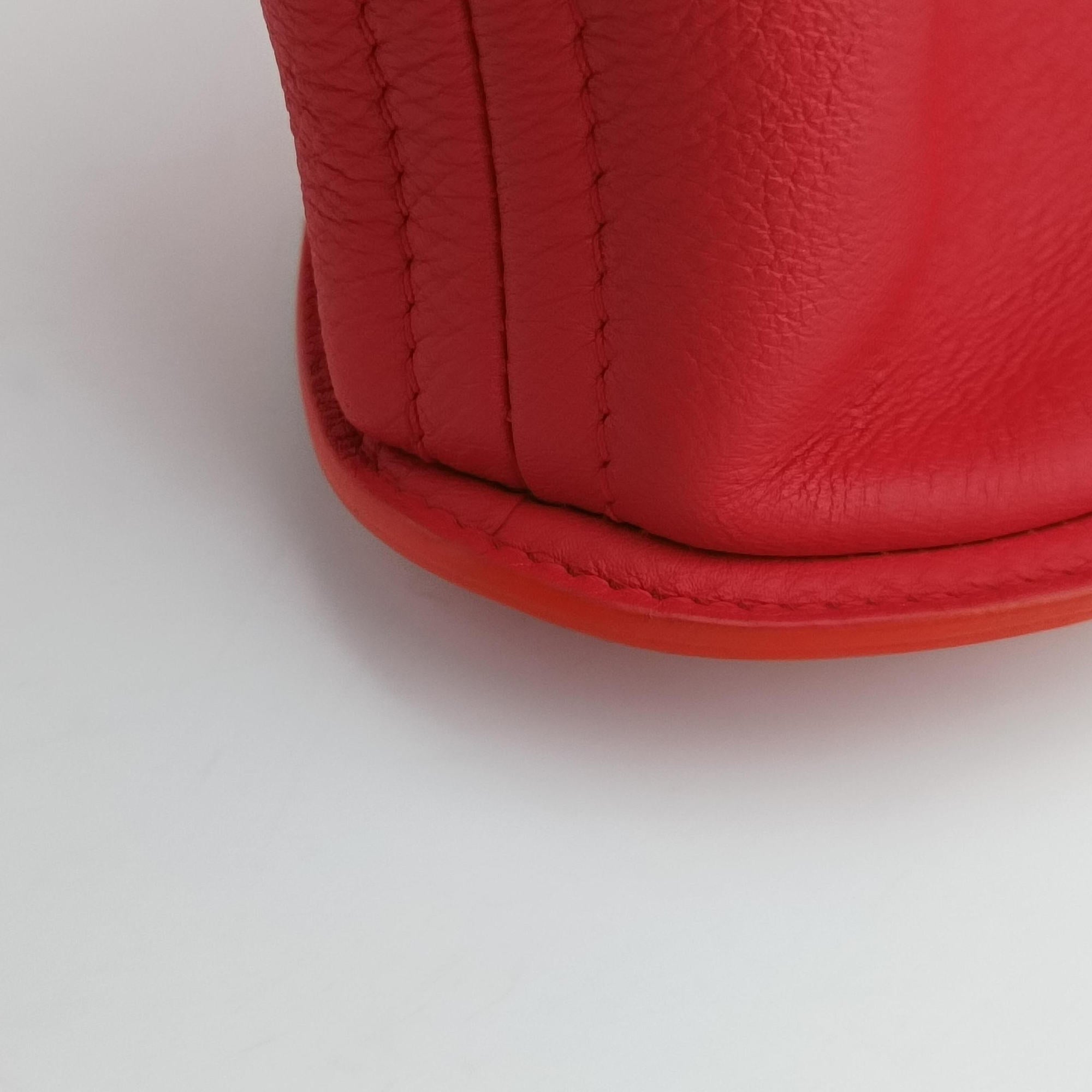Vintage Delvaux Pin Mini Bucket Red Leather  shoulderbag | stylenewstar