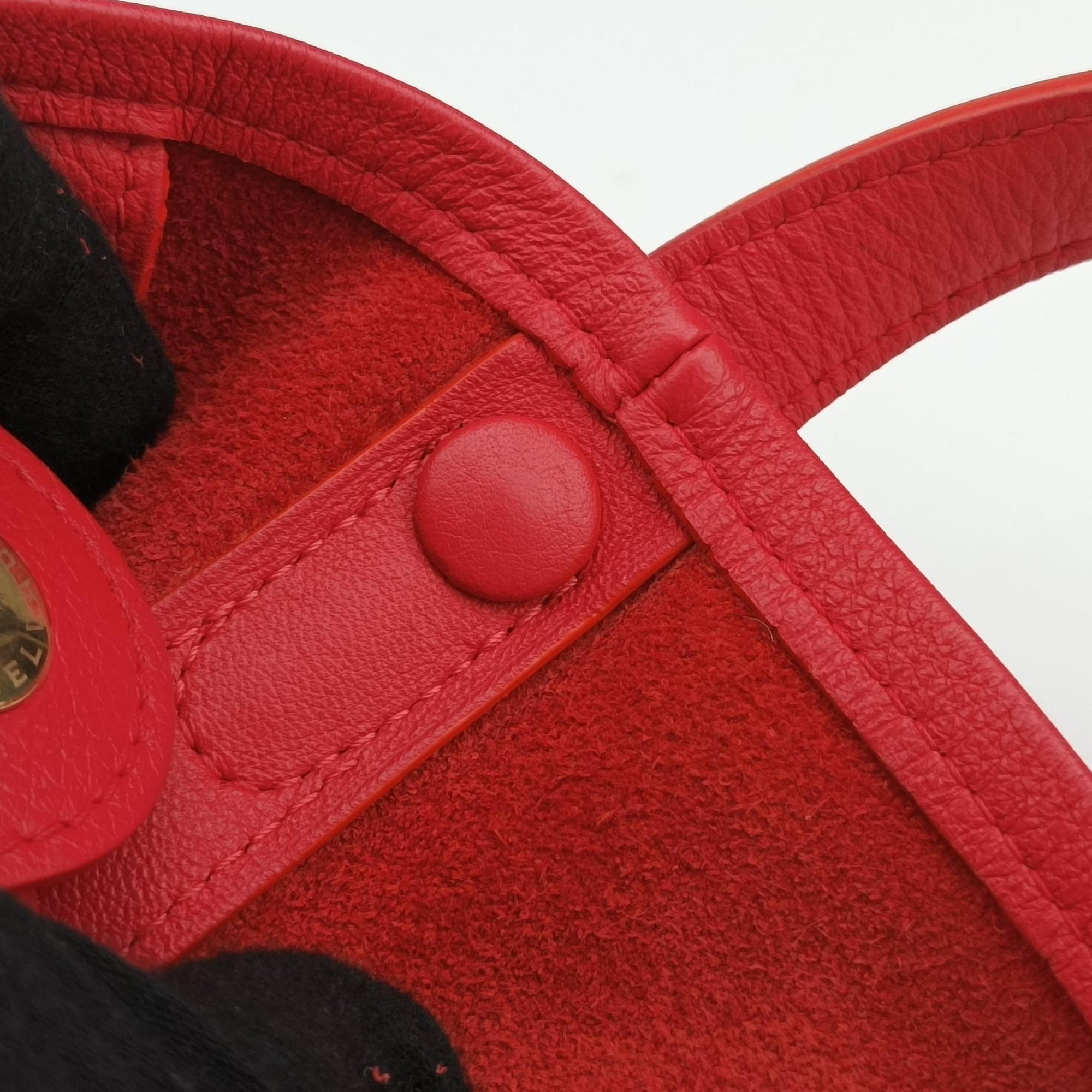 Vintage Delvaux Pin Mini Bucket Red Leather  shoulderbag | stylenewstar
