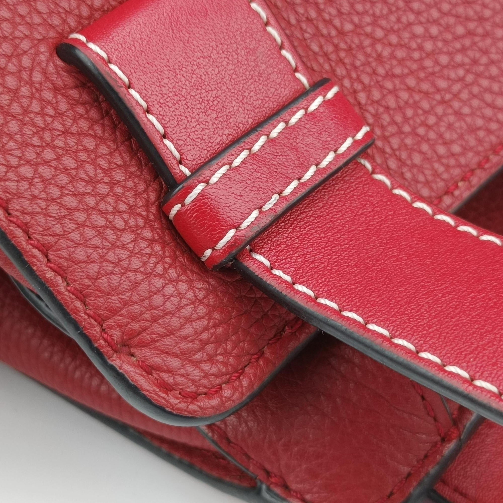 Pre-owned Loewe Hammock Burgundy Leather  shoulderbag | stylenewstar