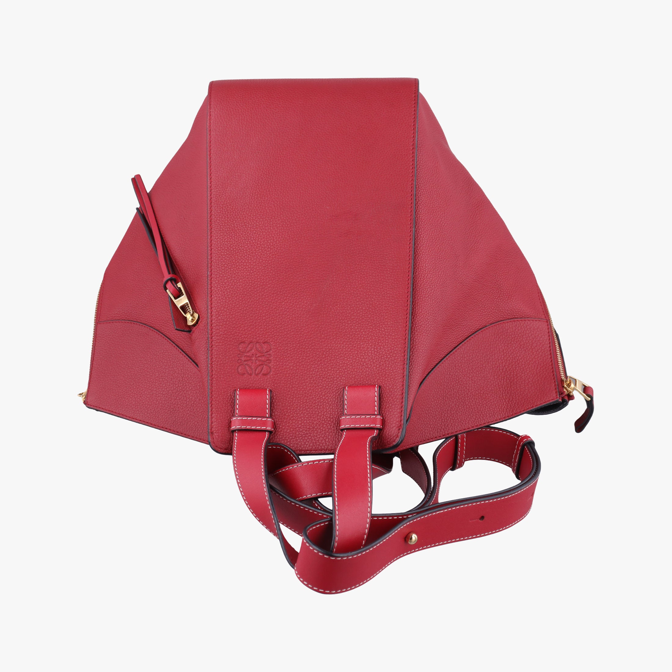 Pre-owned Loewe Hammock Burgundy Leather  shoulderbag | stylenewstar