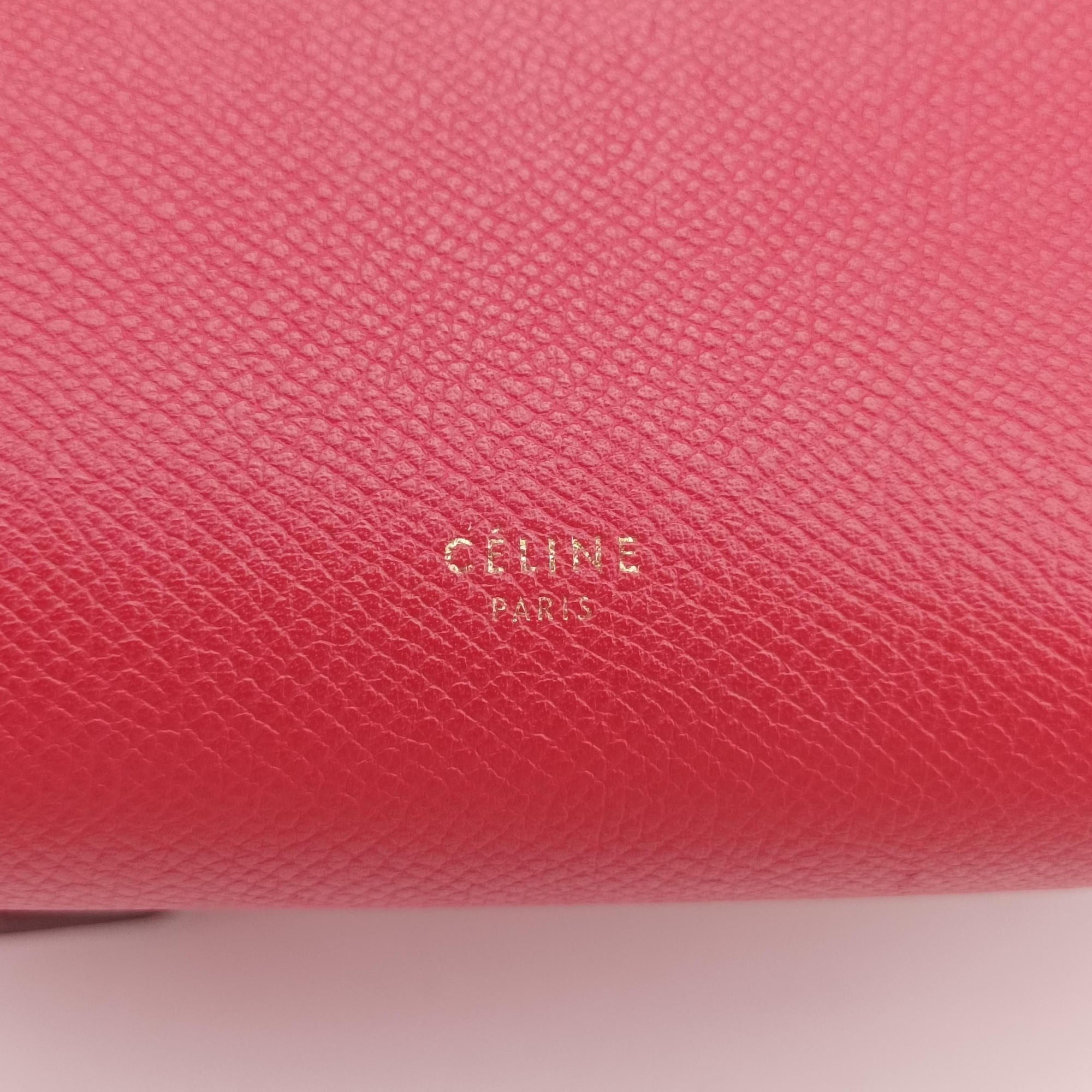 Pre-owned Celine Belt Mini Red Leather  shoulderbag | stylenewstar