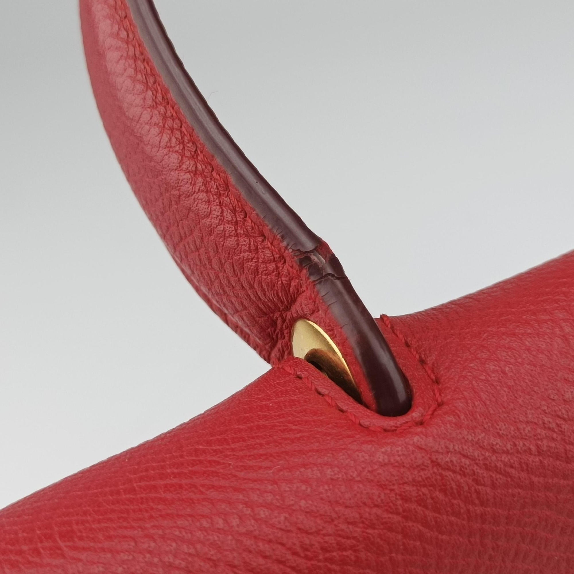 Pre-owned Celine Belt Mini Red Leather  shoulderbag | stylenewstar