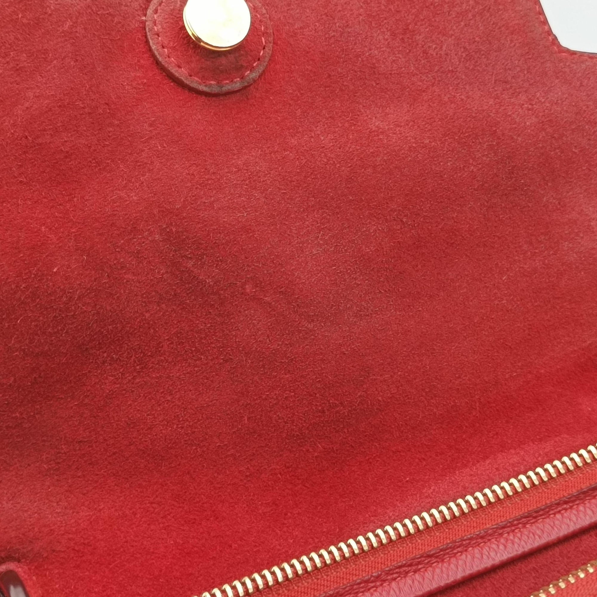 Pre-owned Celine Belt Mini Red Leather  shoulderbag | stylenewstar