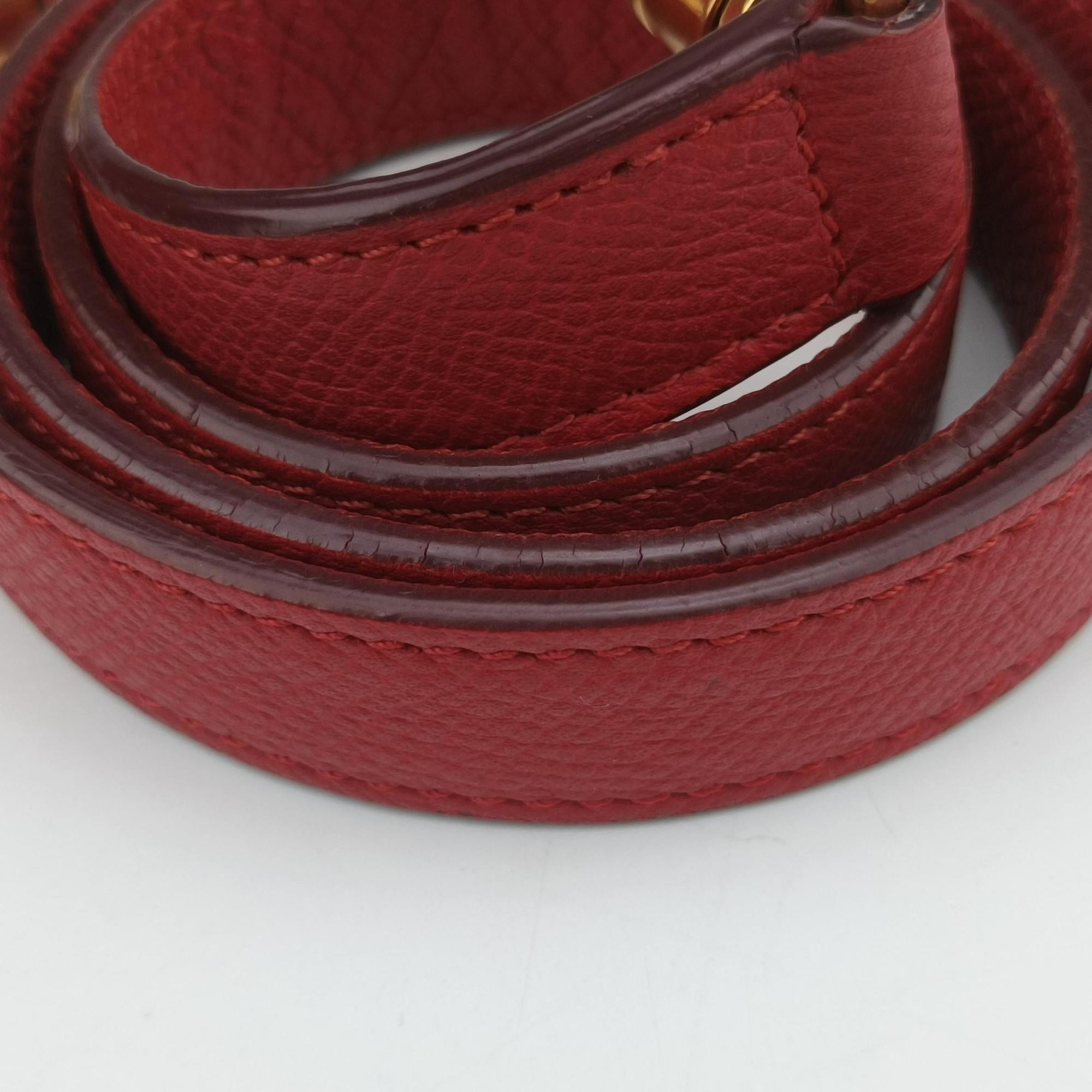 Pre-owned Celine Belt Mini Red Leather  shoulderbag | stylenewstar