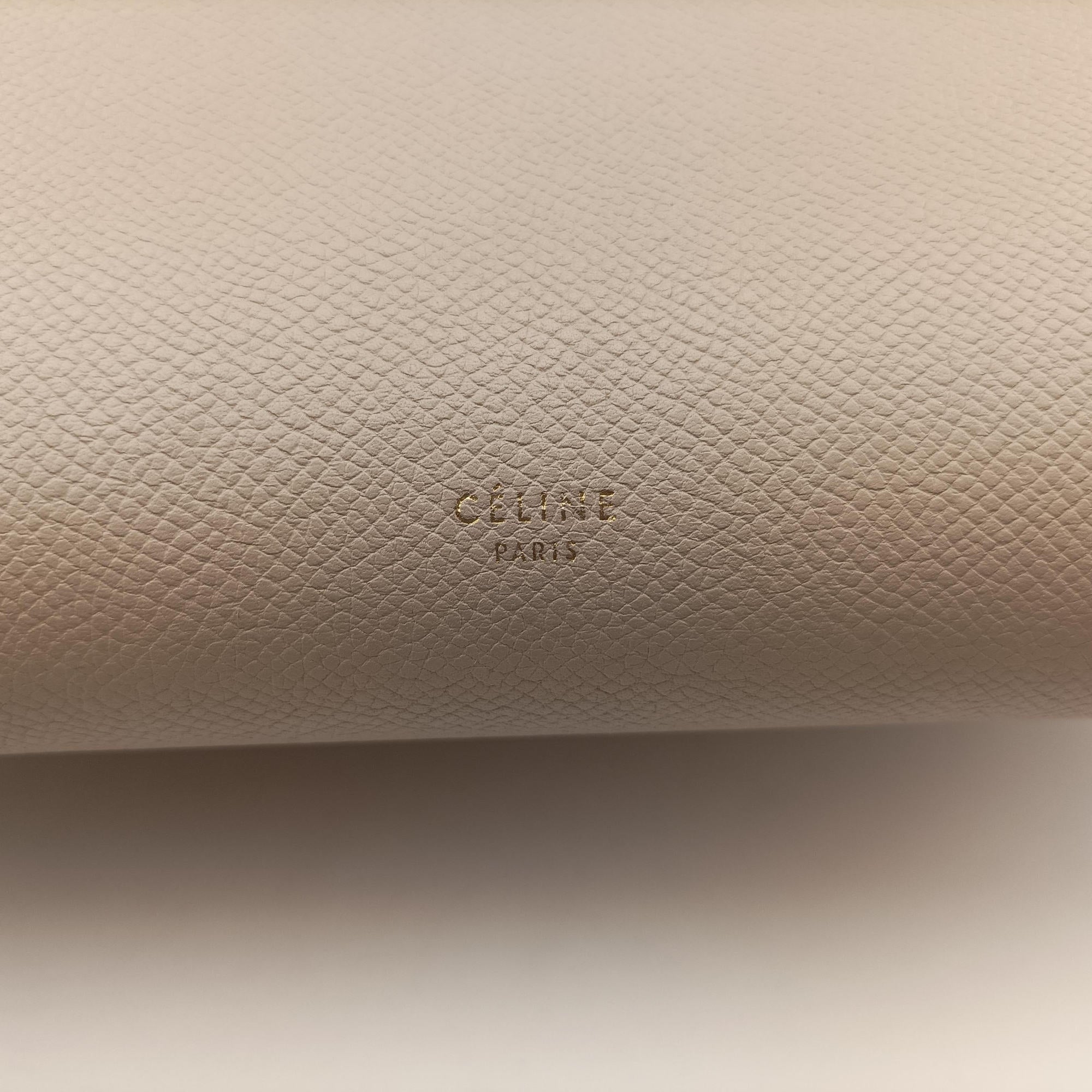 Pre-owned Celine Belt Mini Beige Leather  shoulderbag | stylenewstar
