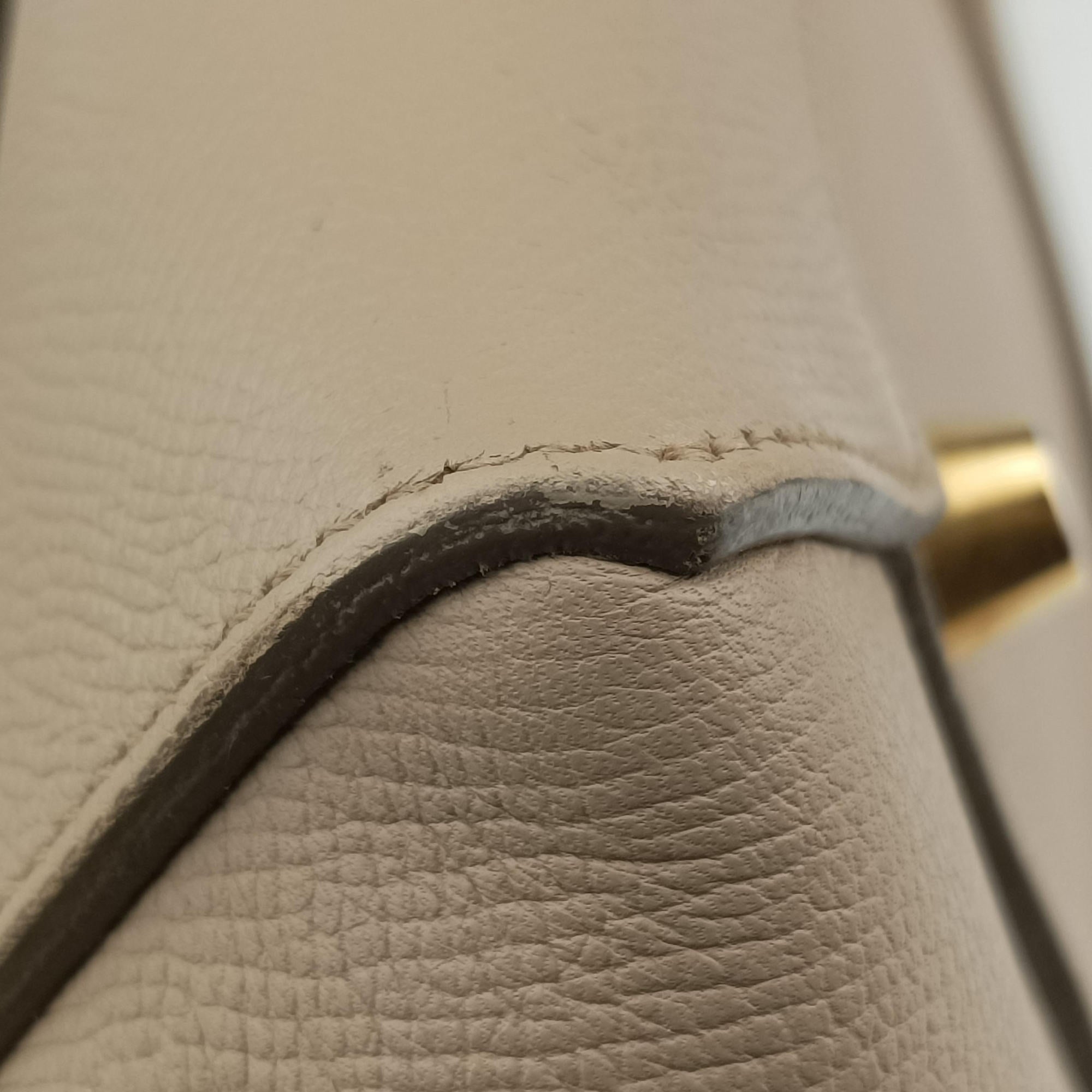 Pre-owned Celine Belt Mini Beige Leather  shoulderbag | stylenewstar