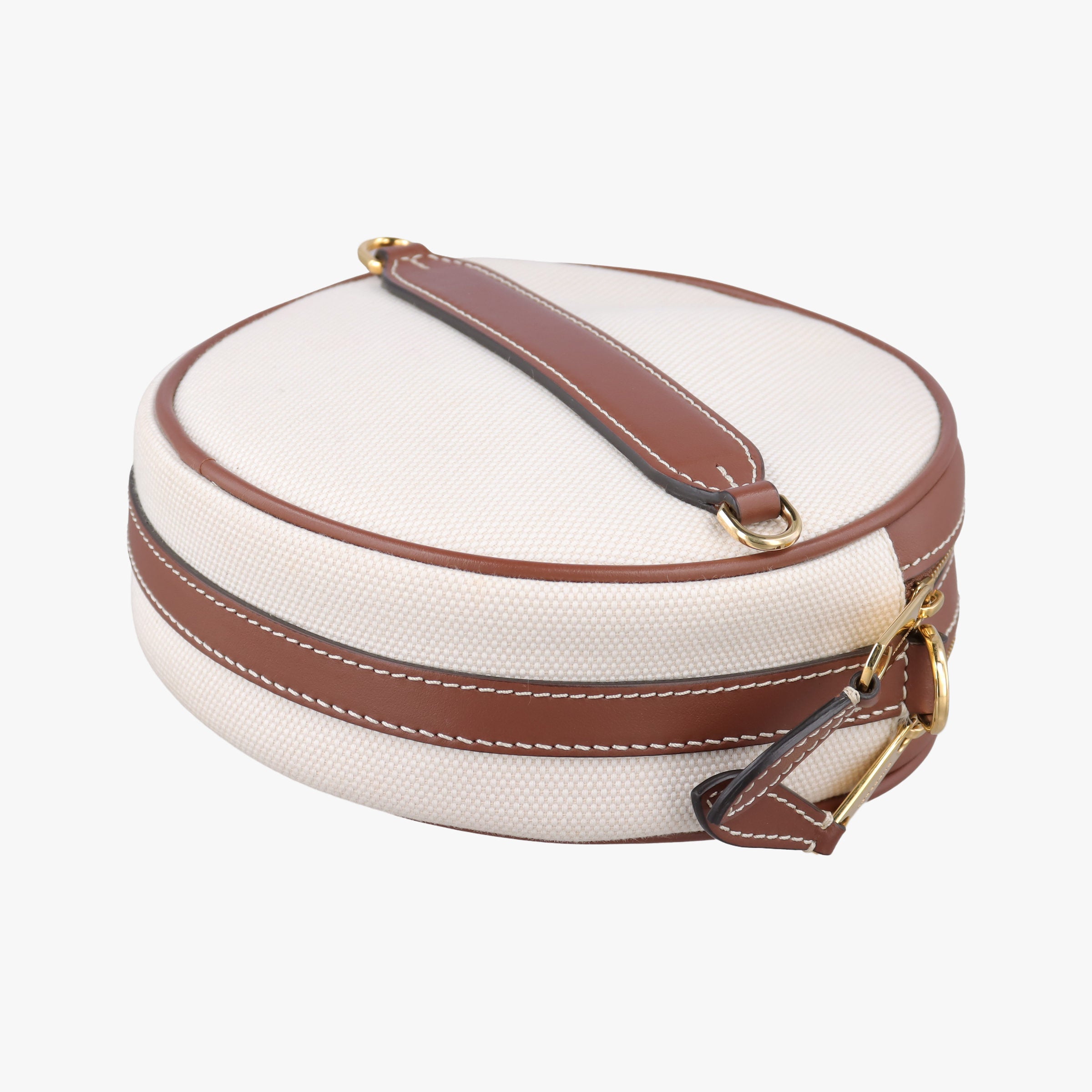 Pre-owned Burberry LOUISE Beige × Brown Canvas×Leather  shoulderbag | stylenewstar