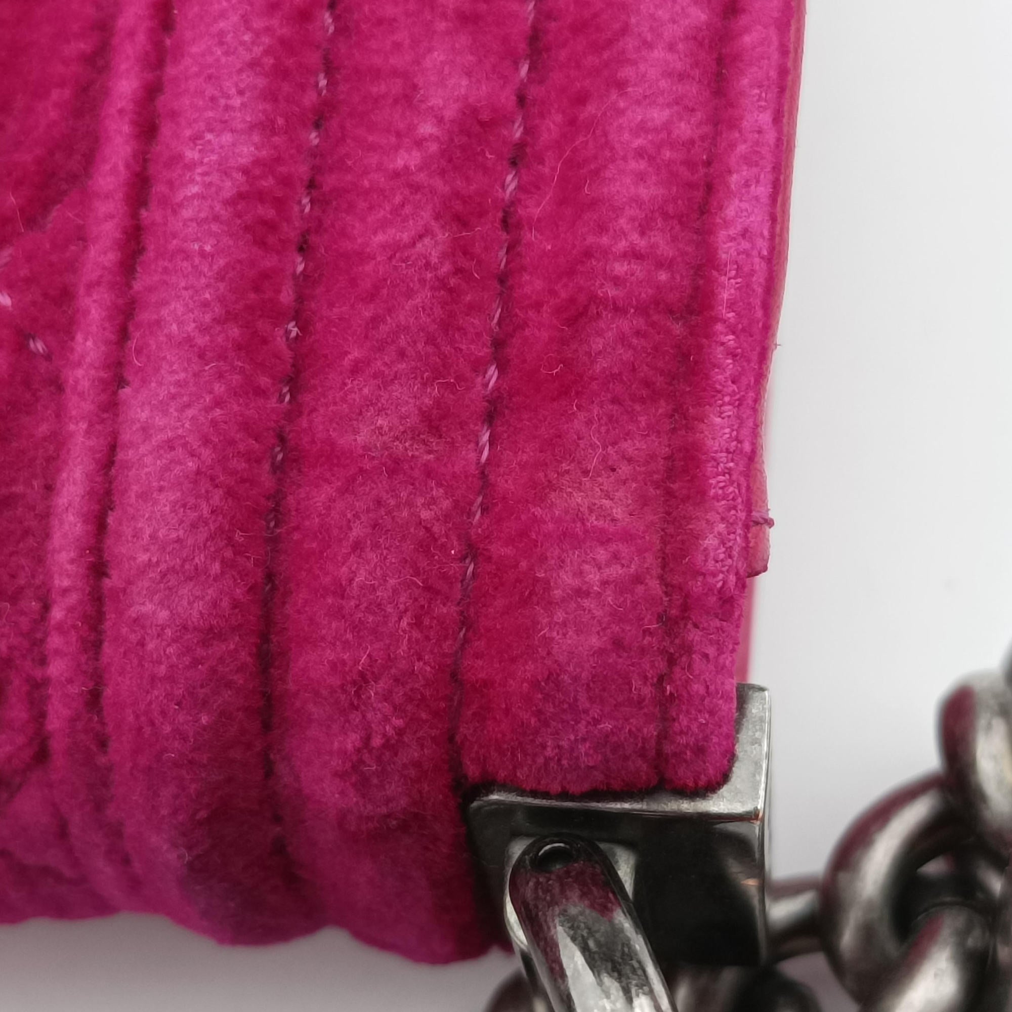Pre-owned Chanel BOY CHANEL Rose velour A67416 shoulderbag | stylenewstar