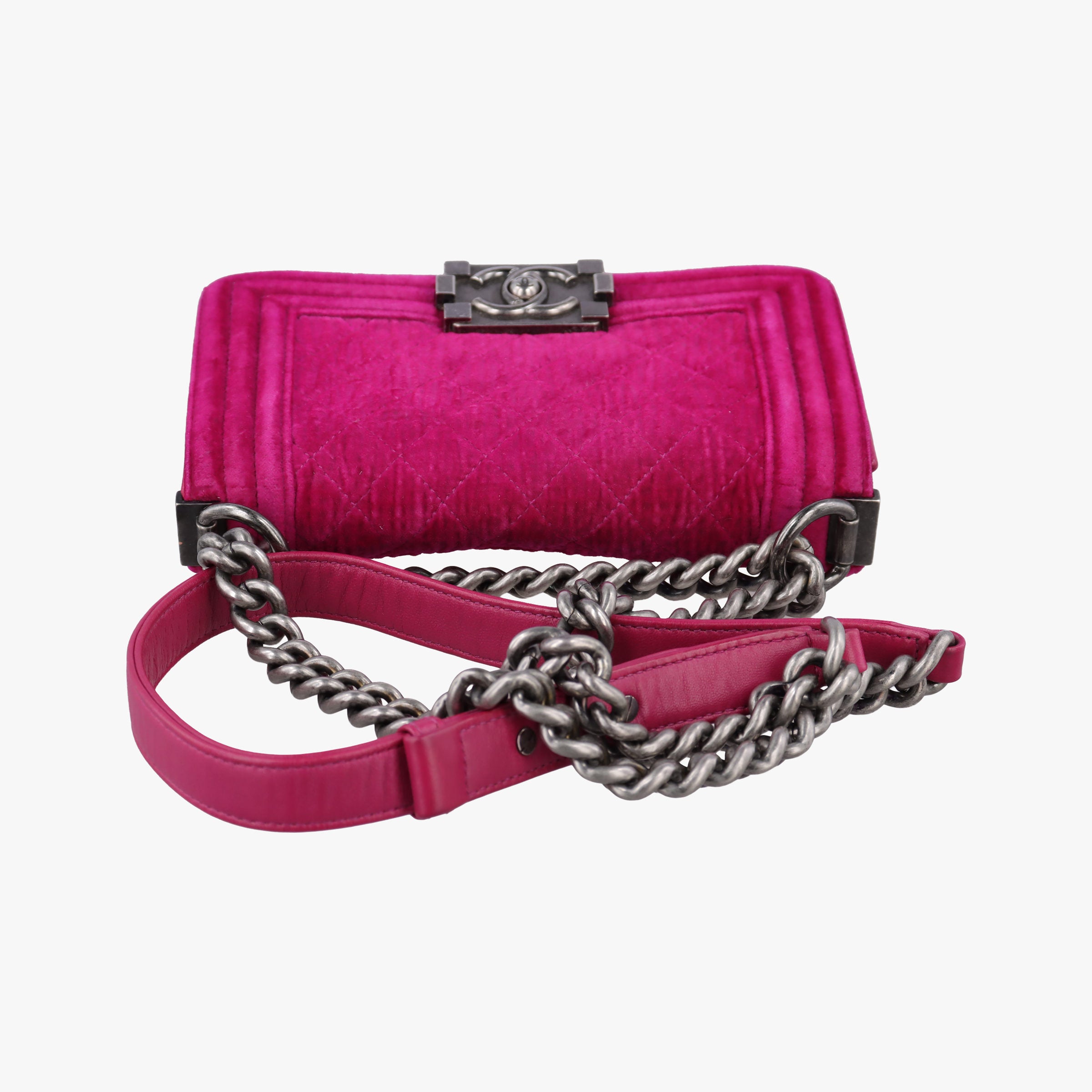 Pre-owned Chanel BOY CHANEL Rose velour A67416 shoulderbag | stylenewstar