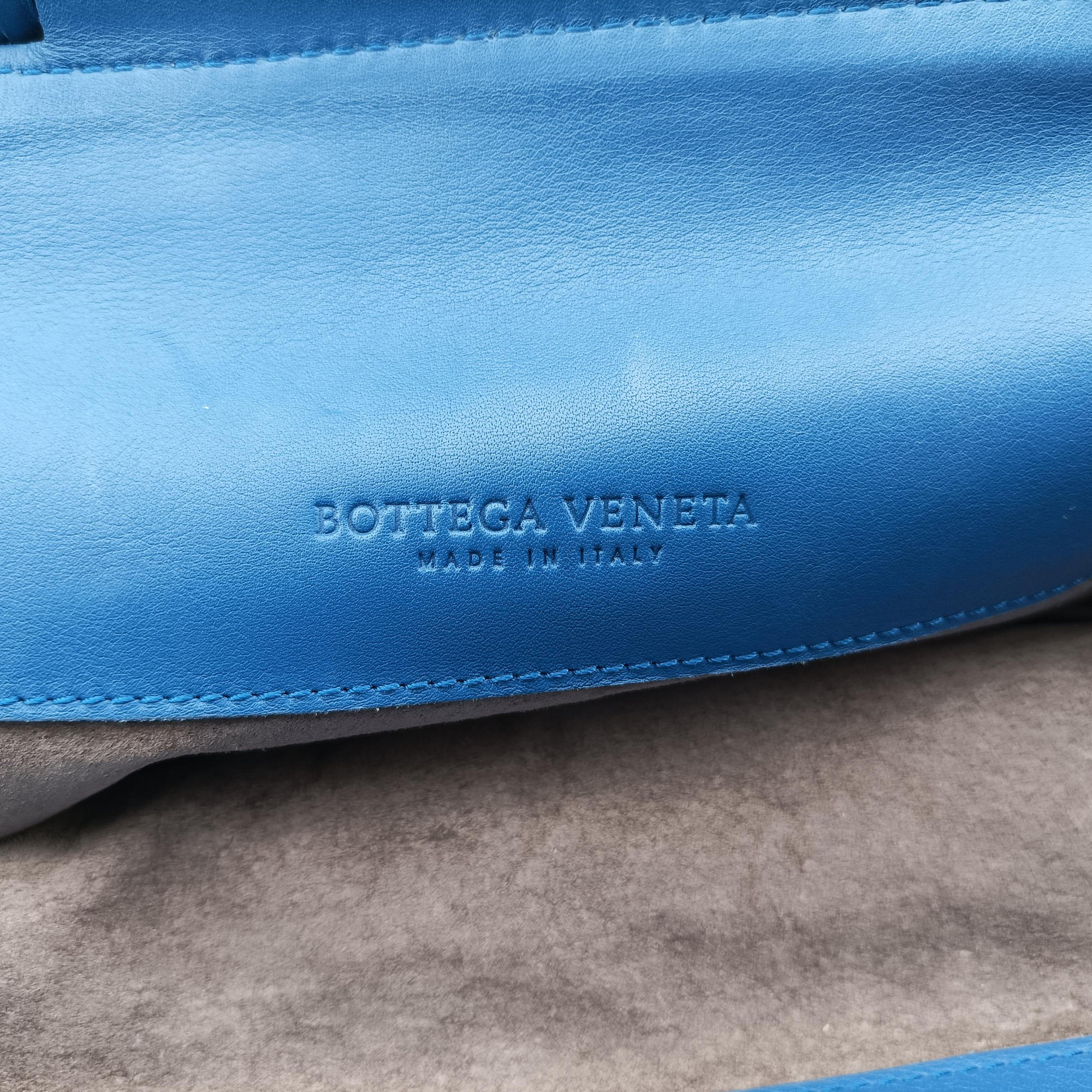 Pre-owned Bottega Veneta Intrecciato Blue lambskin  handbag | stylenewstar