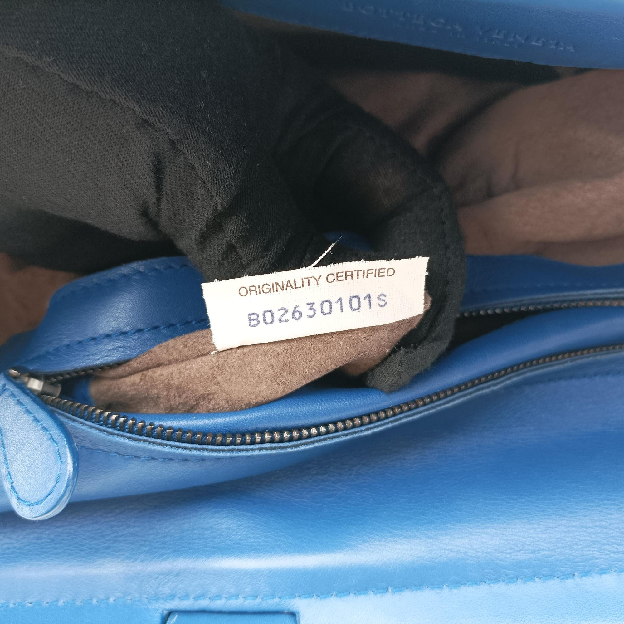 Pre-owned Bottega Veneta Intrecciato Blue lambskin  handbag | stylenewstar