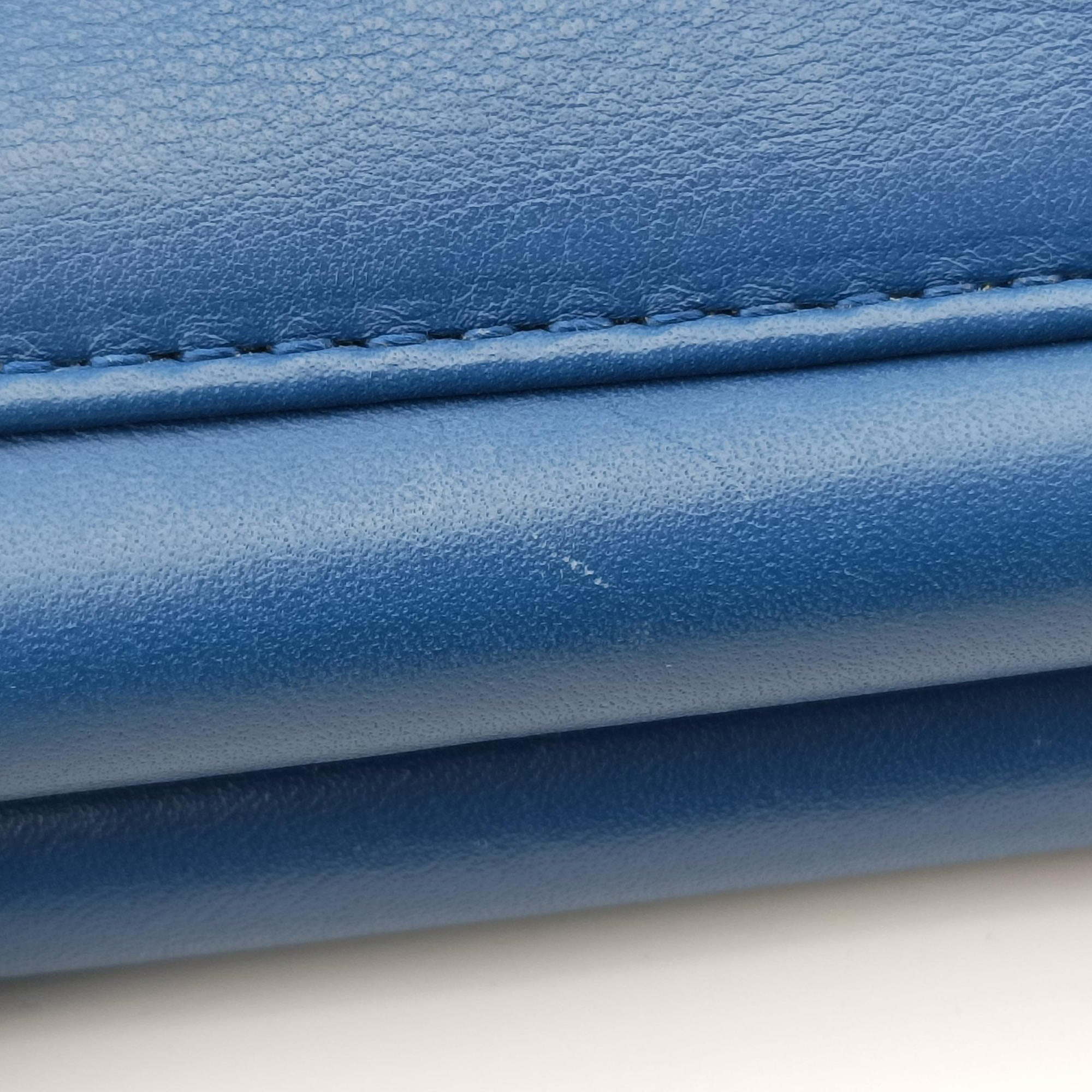 Pre-owned Bottega Veneta Intrecciato Blue lambskin  handbag | stylenewstar