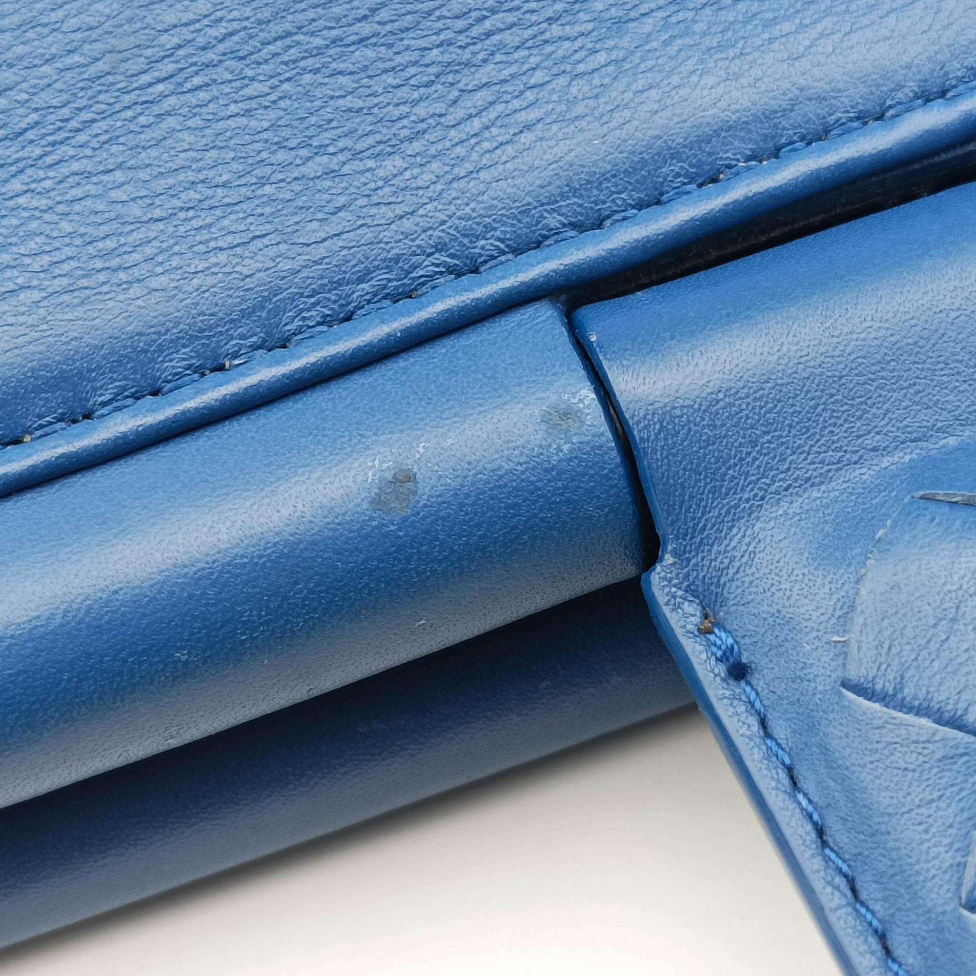 Pre-owned Bottega Veneta Intrecciato Blue lambskin  handbag | stylenewstar