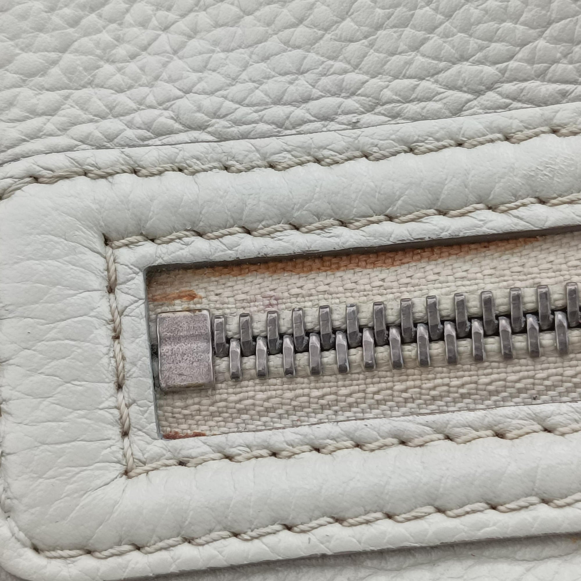 Vintage Celine Luggage Mini Shopper Light Gray Leather  handbag | stylenewstar