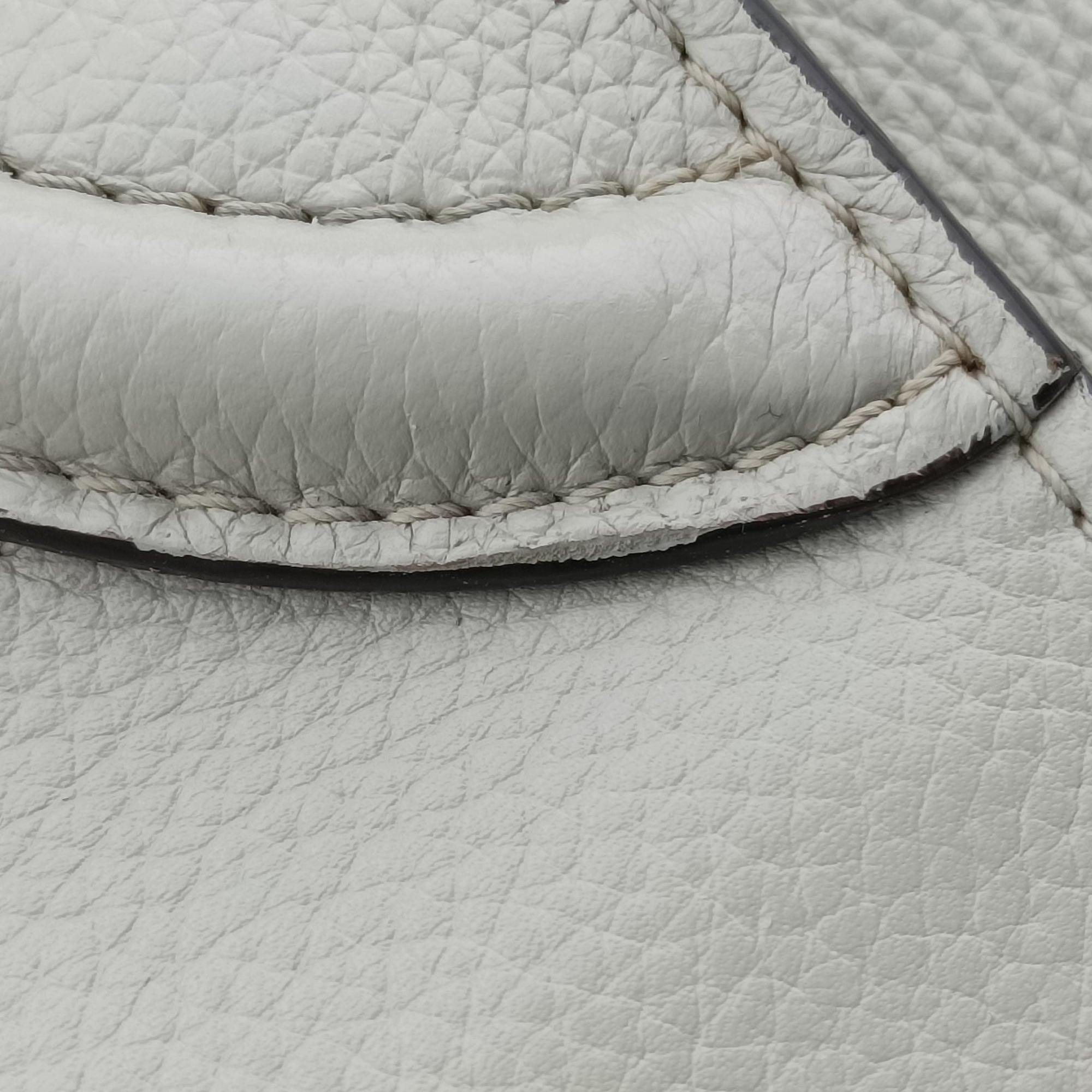 Vintage Celine Luggage Mini Shopper Light Gray Leather  handbag | stylenewstar