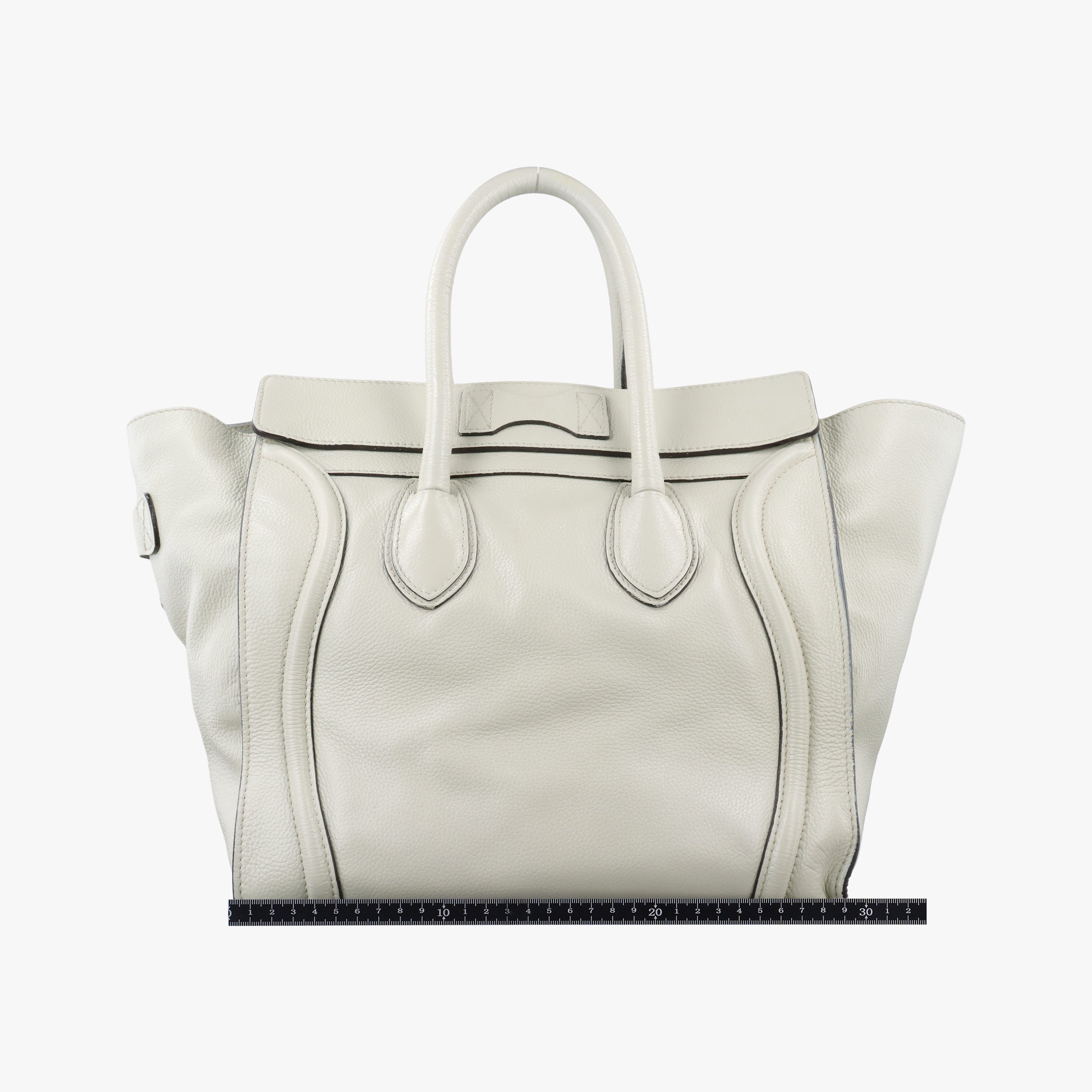 Vintage Celine Luggage Mini Shopper Light Gray Leather  handbag | stylenewstar