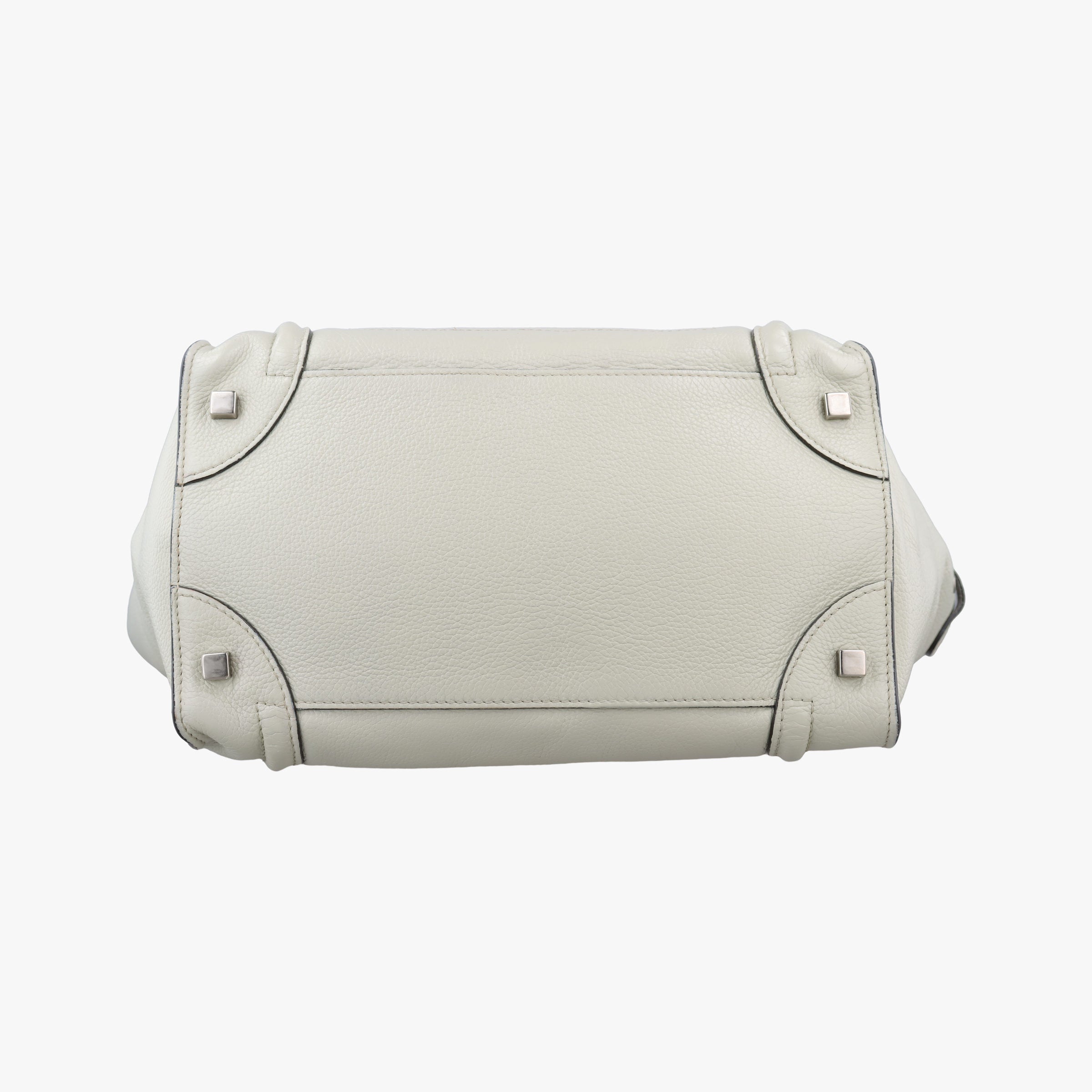 Vintage Celine Luggage Mini Shopper Light Gray Leather  handbag | stylenewstar