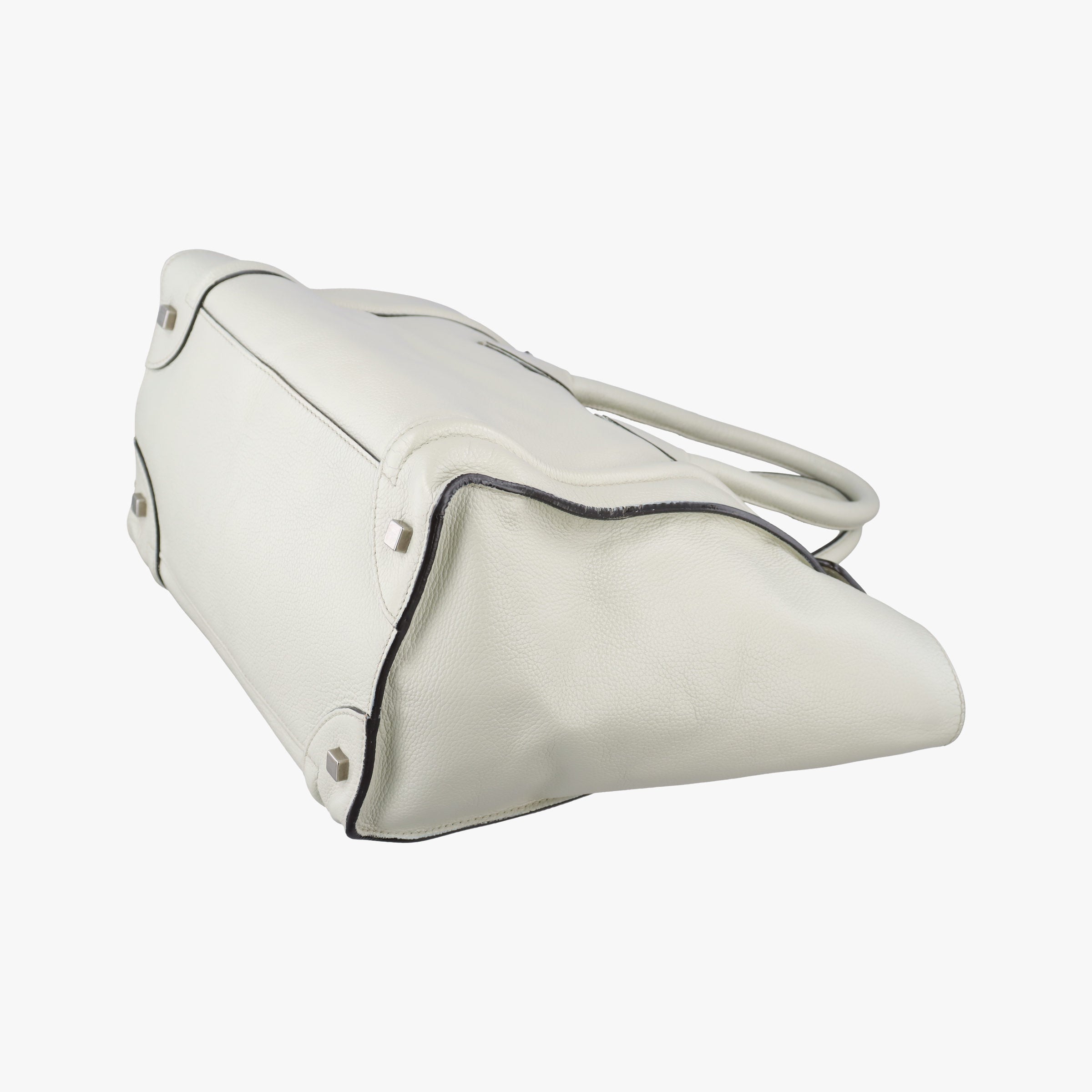 Vintage Celine Luggage Mini Shopper Light Gray Leather  handbag | stylenewstar