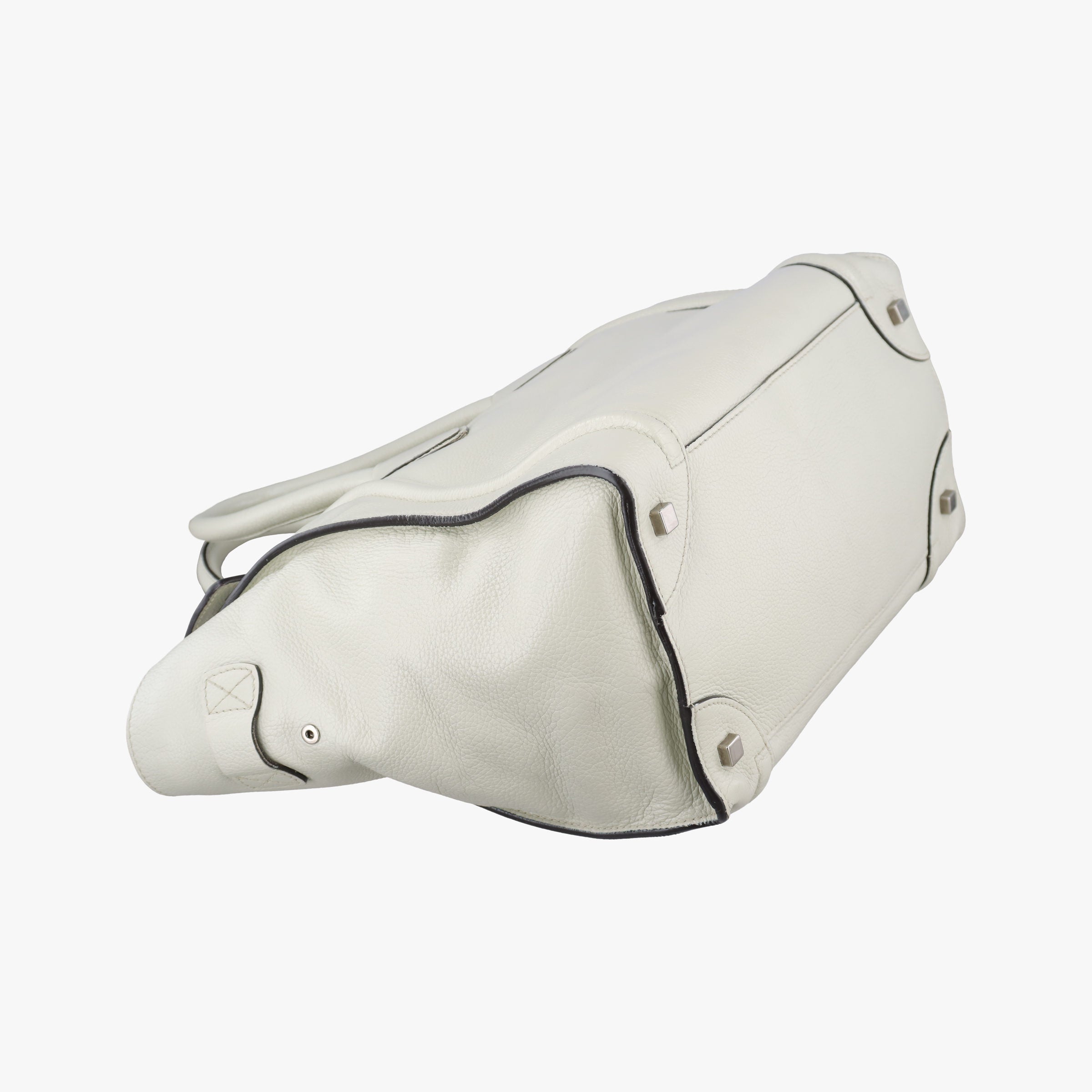 Vintage Celine Luggage Mini Shopper Light Gray Leather  handbag | stylenewstar