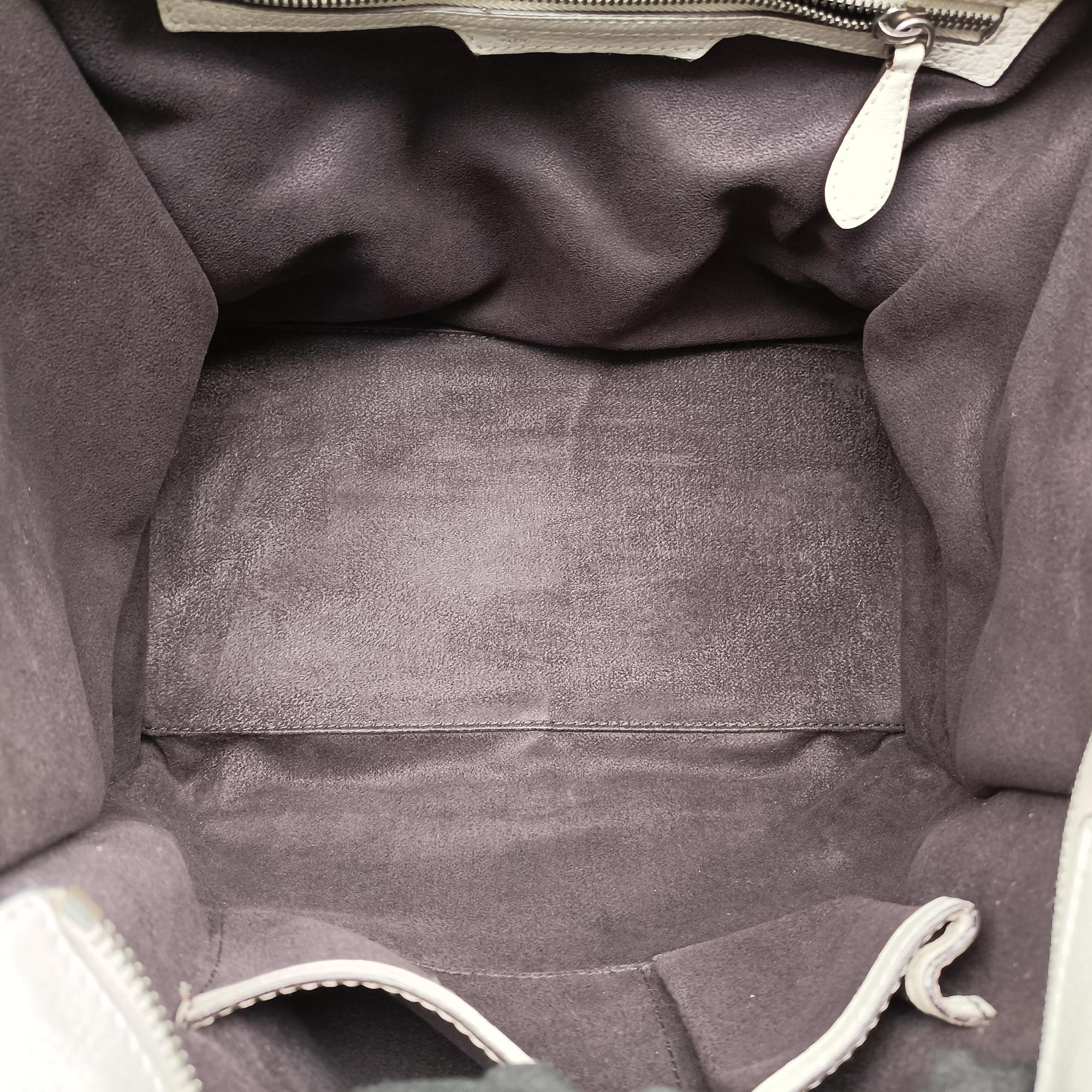 Vintage Celine Luggage Mini Shopper Light Gray Leather  handbag | stylenewstar