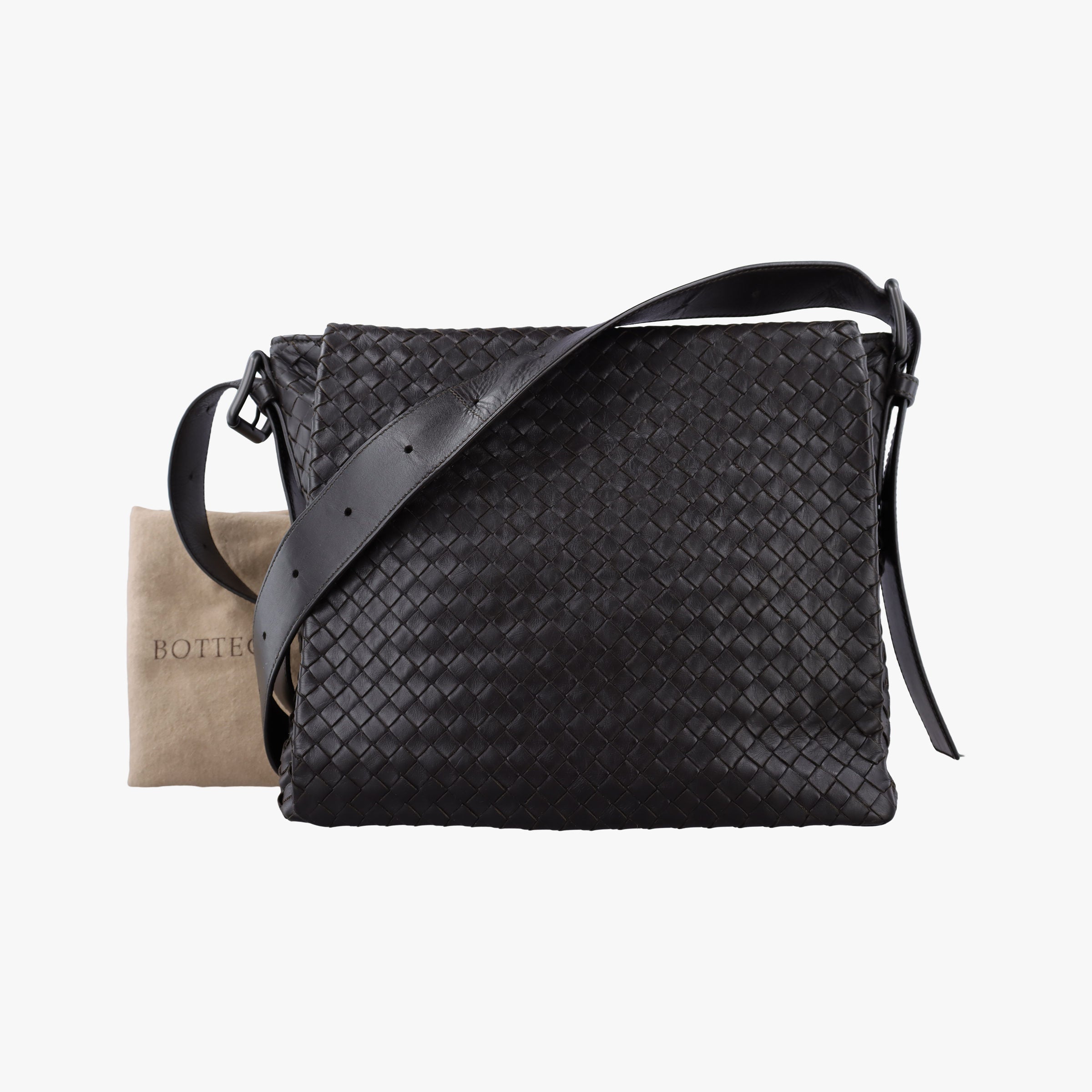 Pre-owned Bottega Veneta Intrecciato Brown lambskin  shoulderbag | stylenewstar