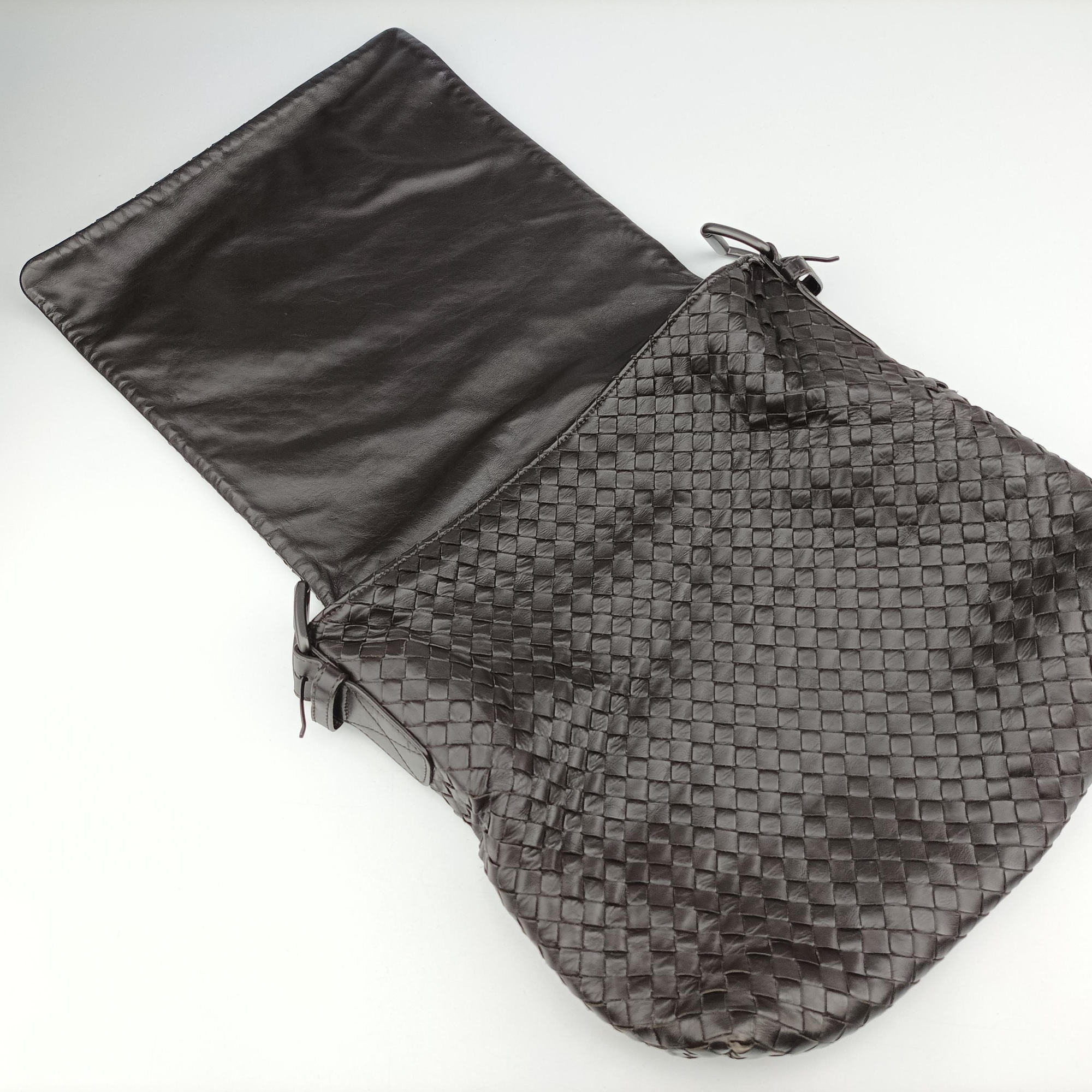 Pre-owned Bottega Veneta Intrecciato Brown lambskin  shoulderbag | stylenewstar