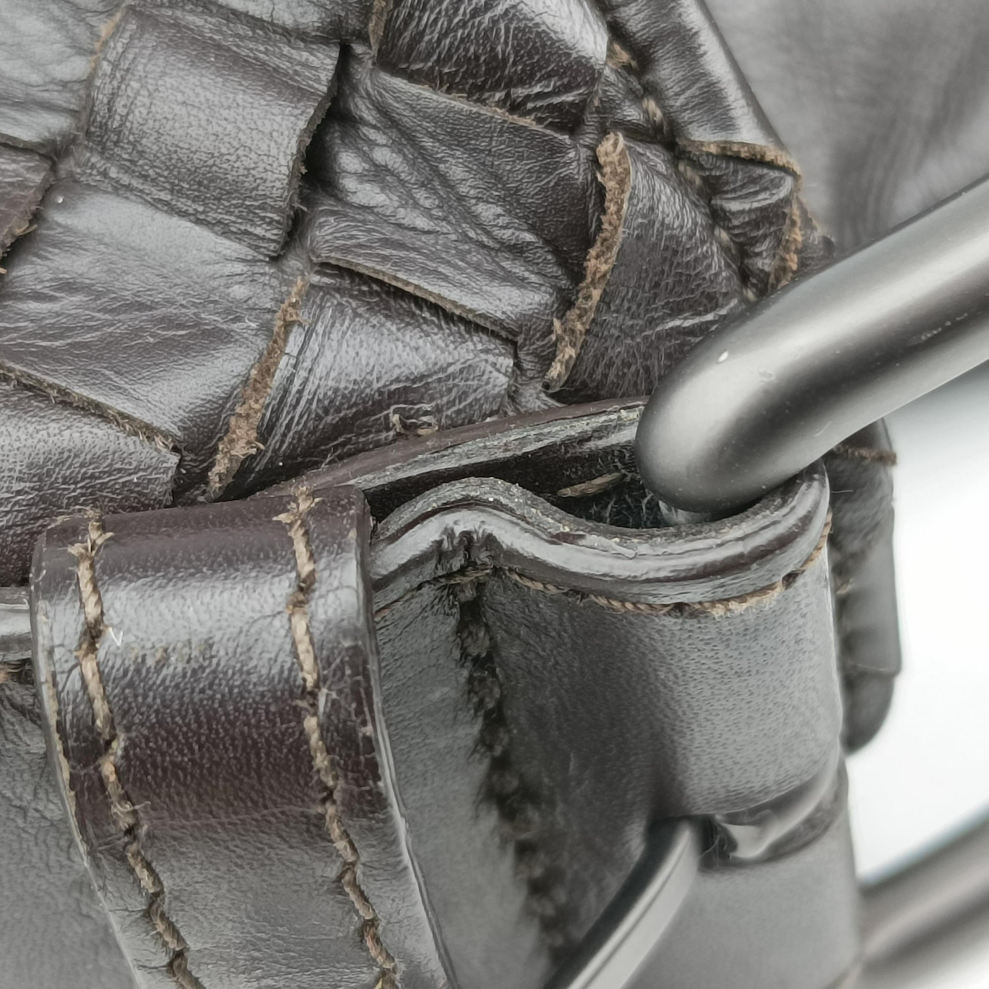 Pre-owned Bottega Veneta Intrecciato Brown lambskin  shoulderbag | stylenewstar