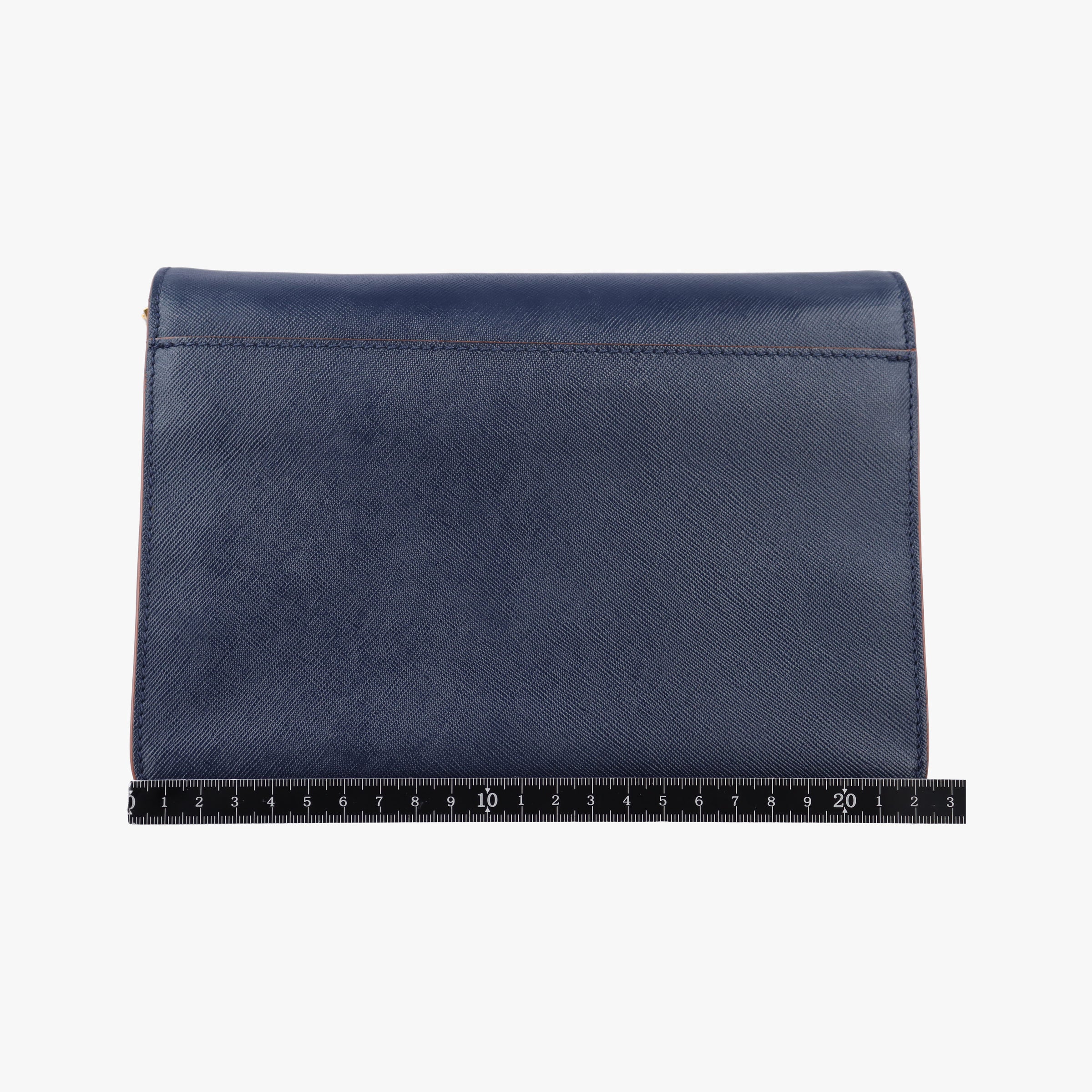 Pre-owned Marni TRUNK Navy Saffiano Leather   shoulderbag | stylenewstar