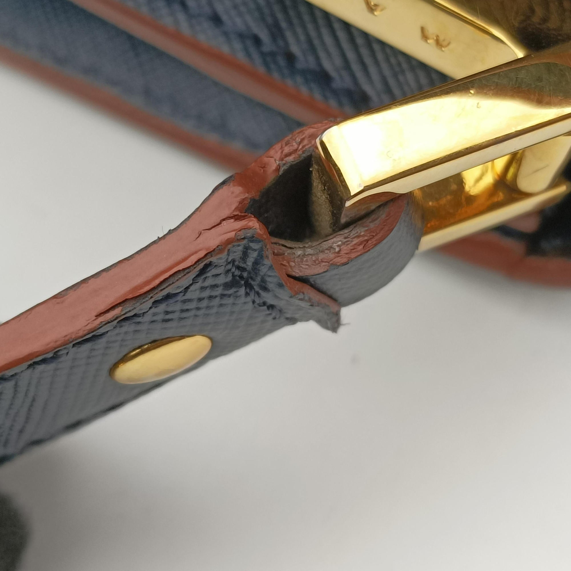 Pre-owned Marni TRUNK Navy Saffiano Leather   shoulderbag | stylenewstar