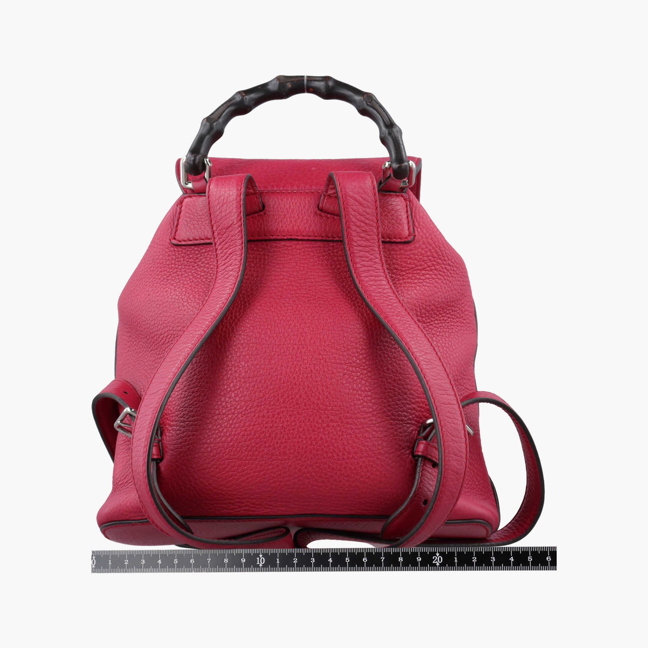 Pre-owned Gucci Bamboo fringe tassel Red Leather 387149 backpack/rucksack | stylenewstar