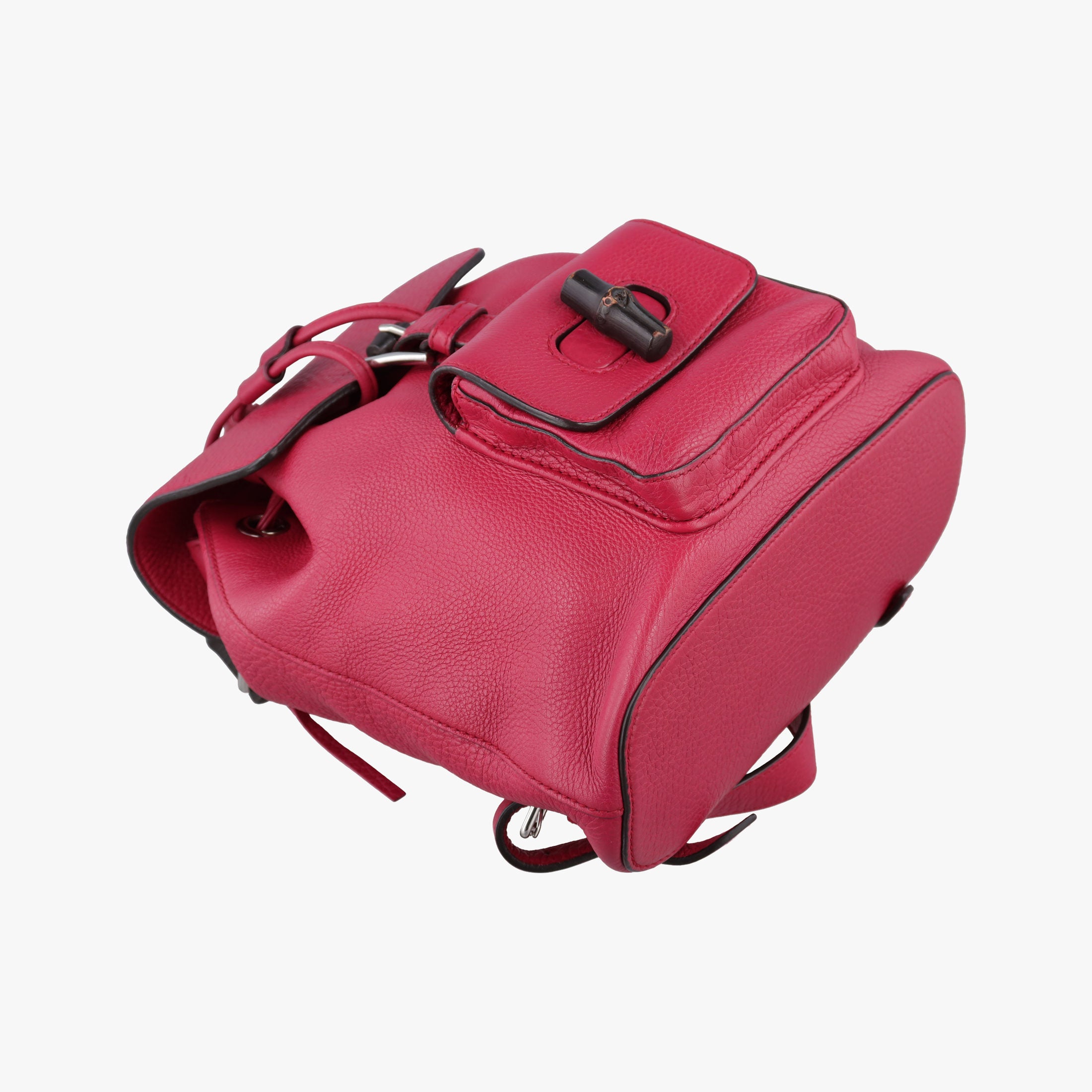 Pre-owned Gucci Bamboo fringe tassel Red Leather 387149 backpack/rucksack | stylenewstar