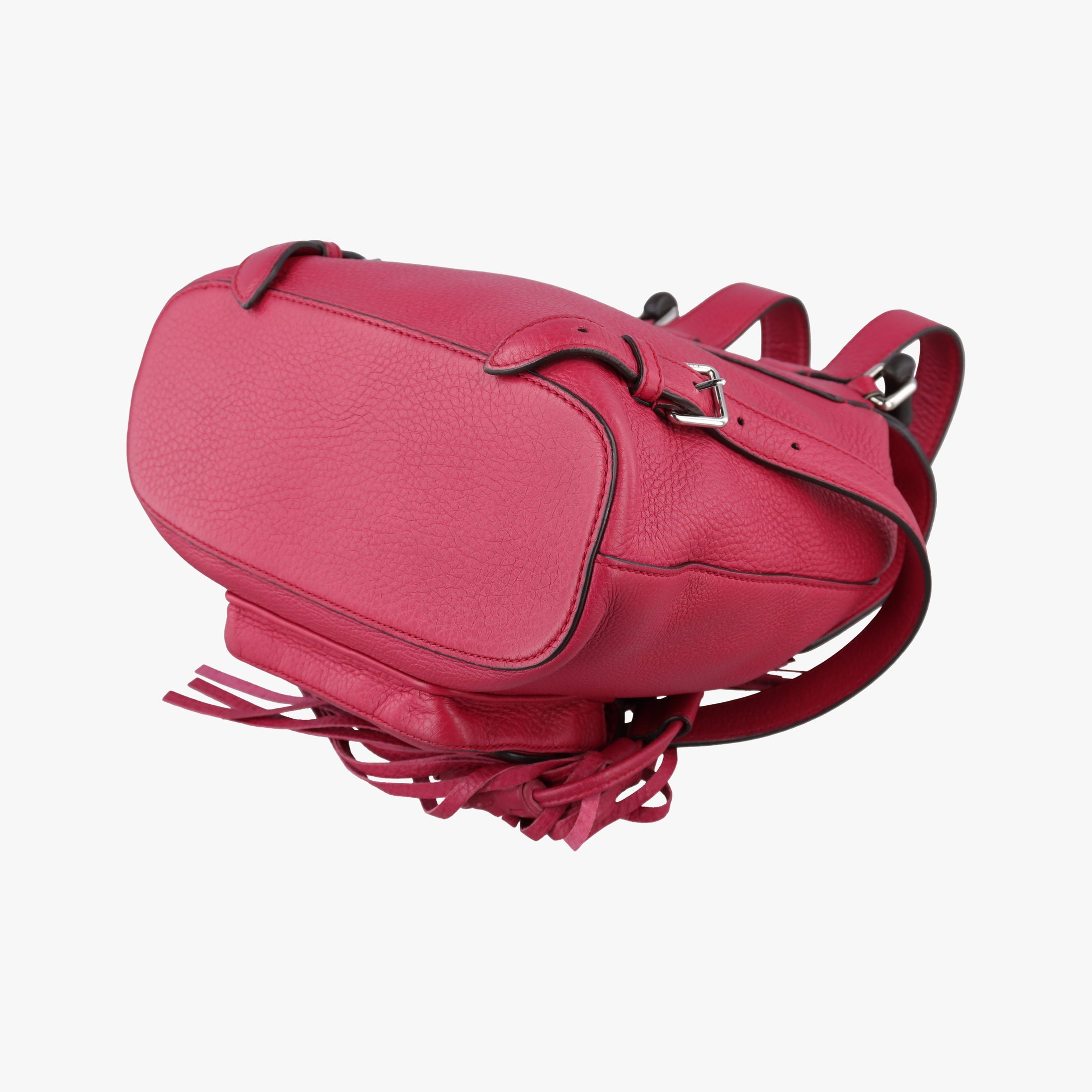 Pre-owned Gucci Bamboo fringe tassel Red Leather 387149 backpack/rucksack | stylenewstar