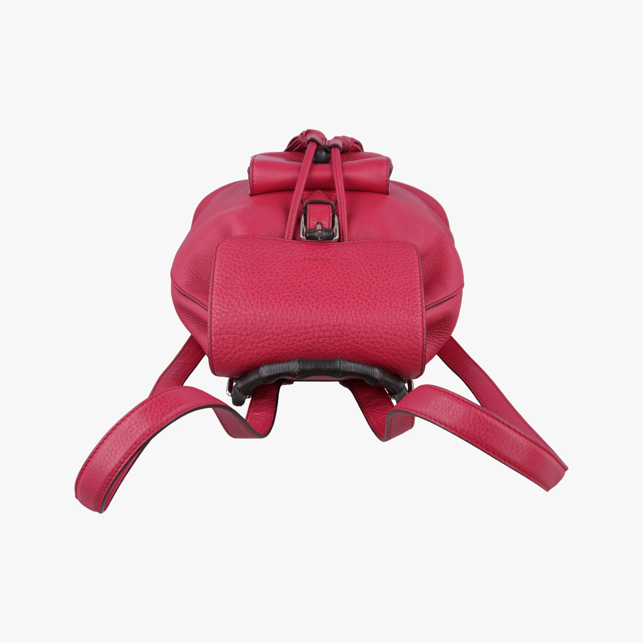Pre-owned Gucci Bamboo fringe tassel Red Leather 387149 backpack/rucksack | stylenewstar