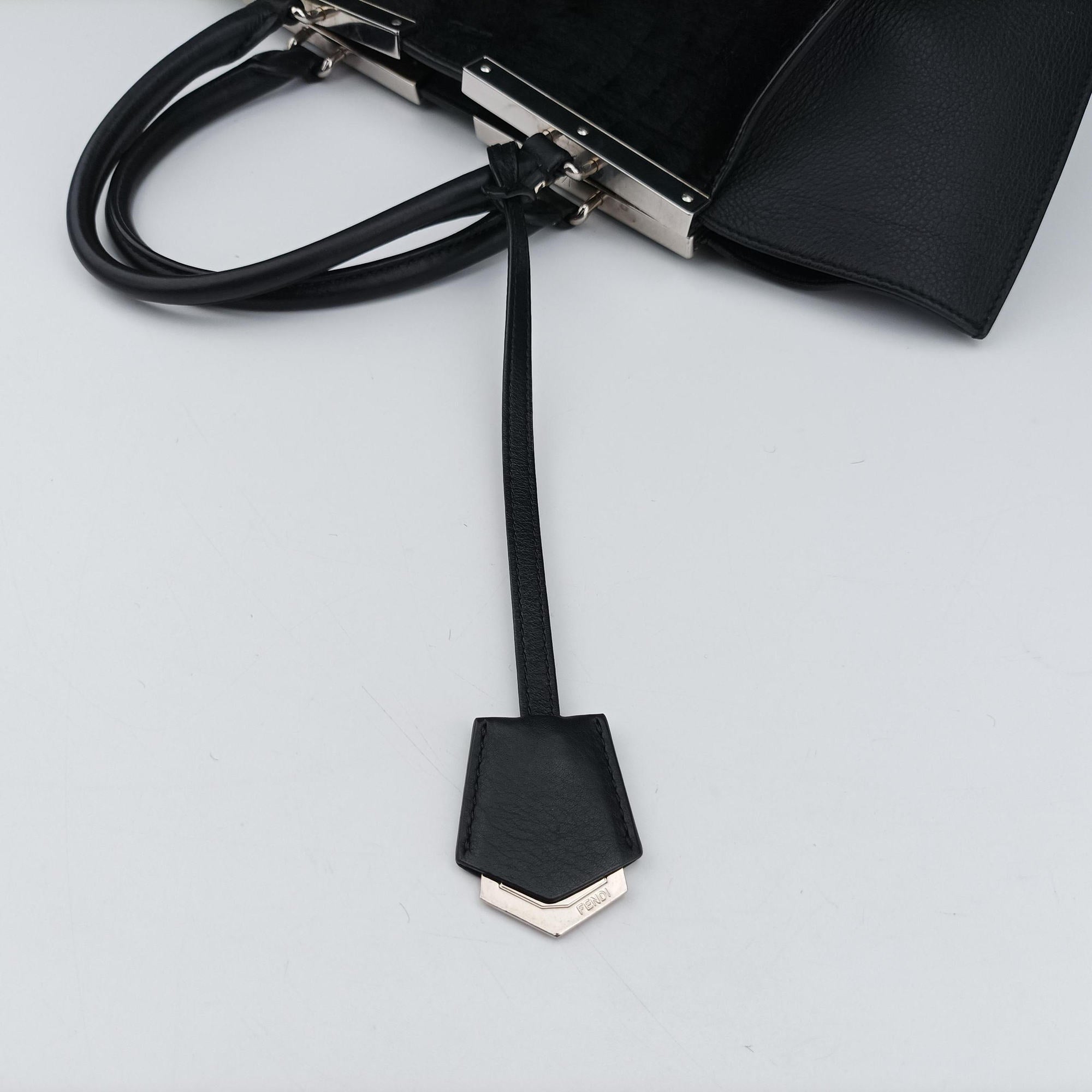 Vintage Fendi Troyage Trois Jours Black Leather  × ponyhair 8BH279 shoulderbag | stylenewstar